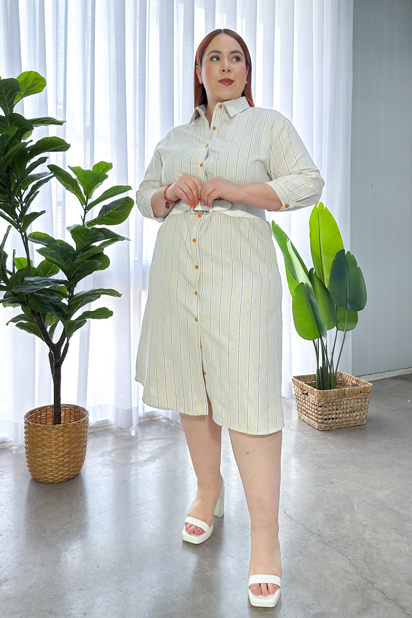 Vestido camisero rayas