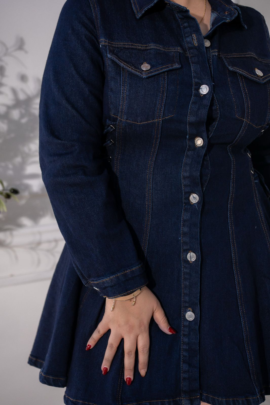 Vestido denim c/corset