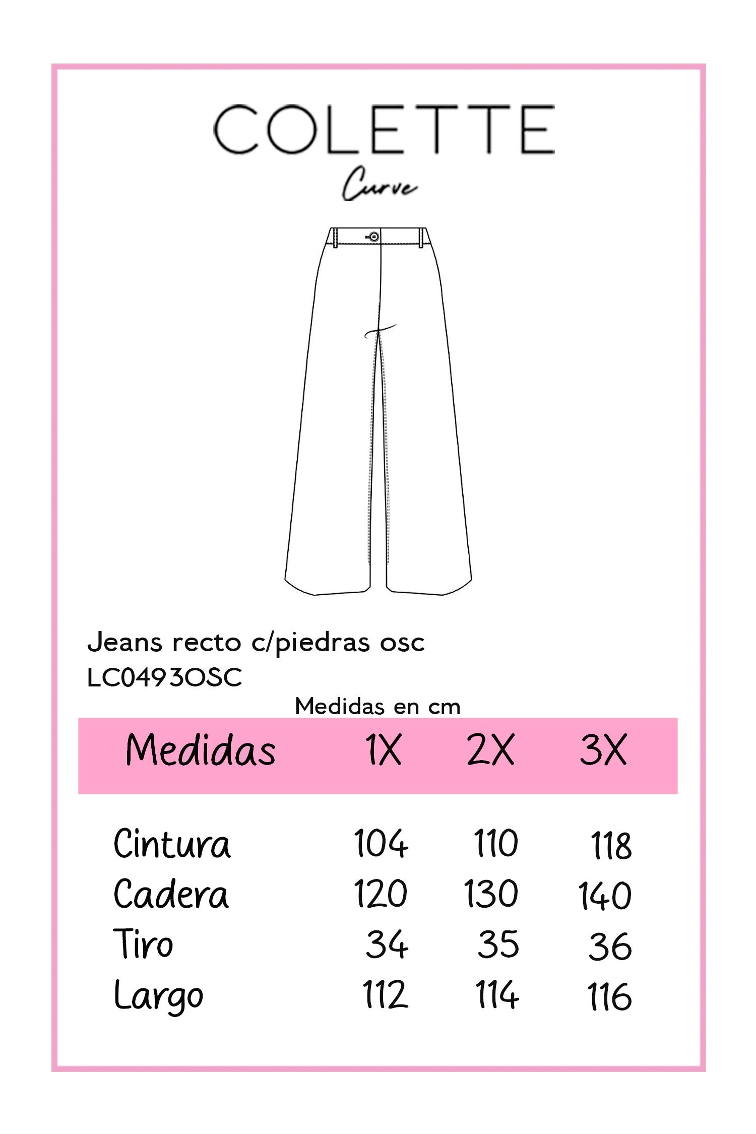 Jeans recto con piedras osc
