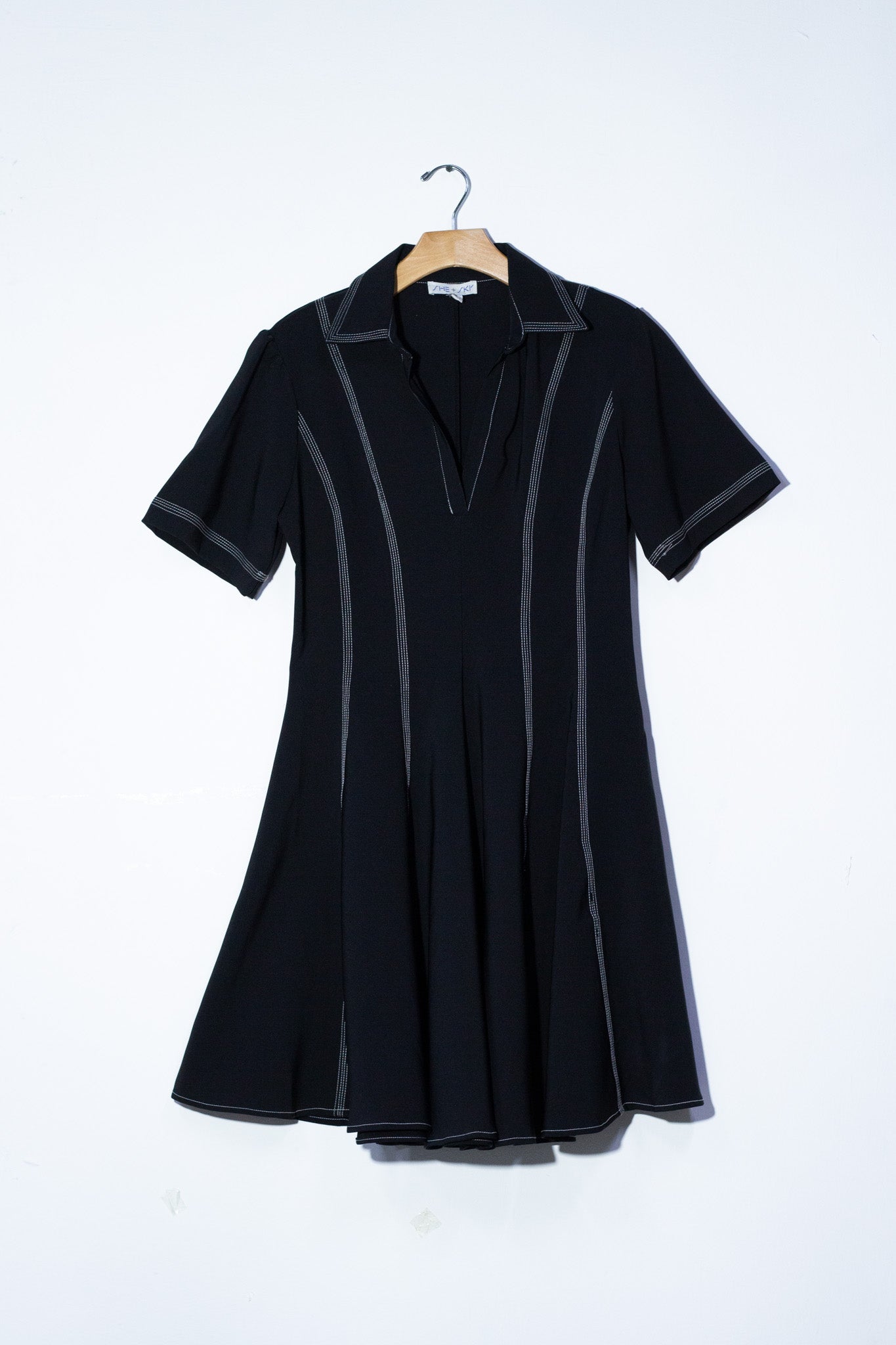 Vestido corto camisero neg