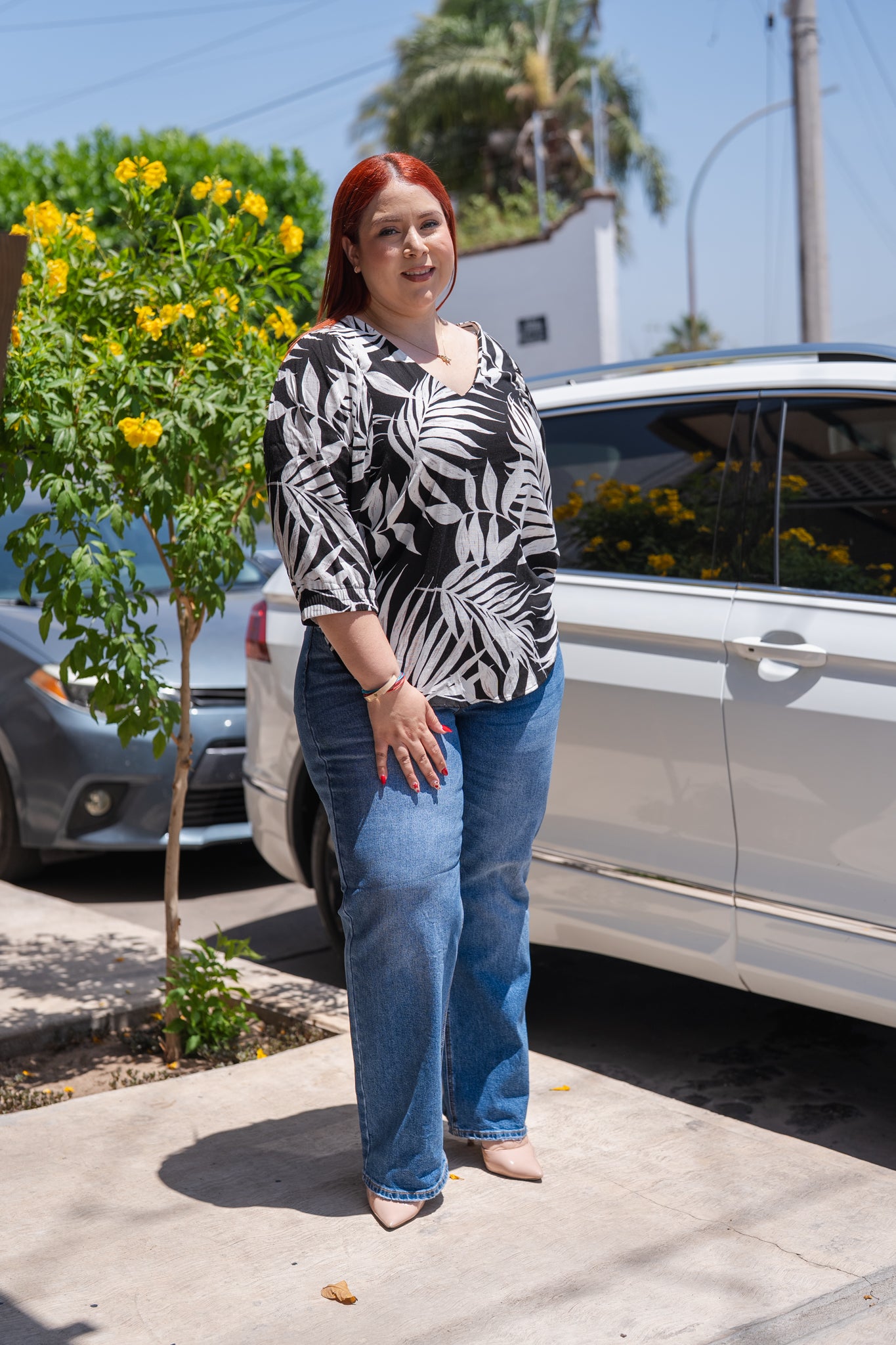 Blusa estampada black ivory