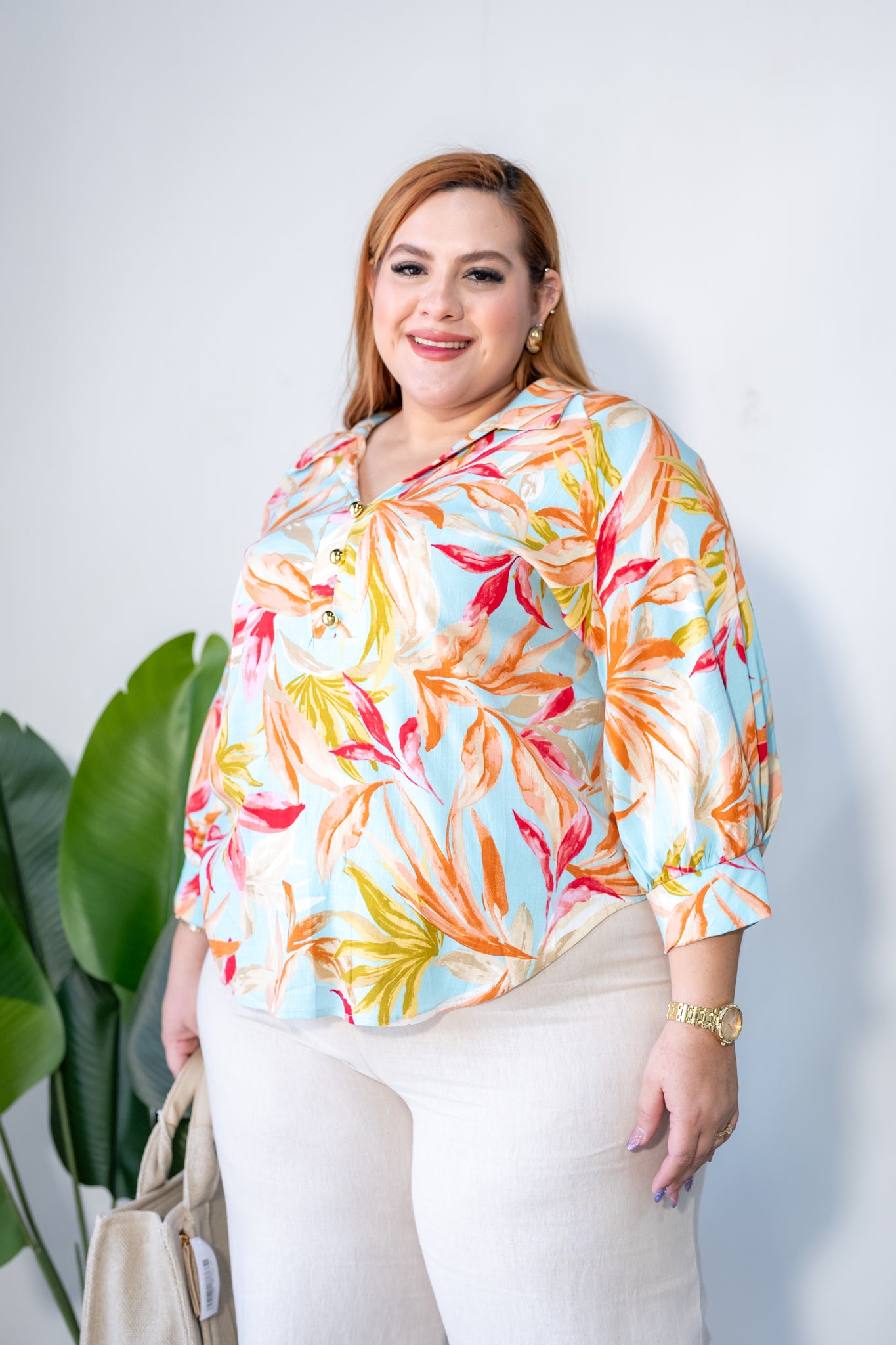 Blusa lino estampada