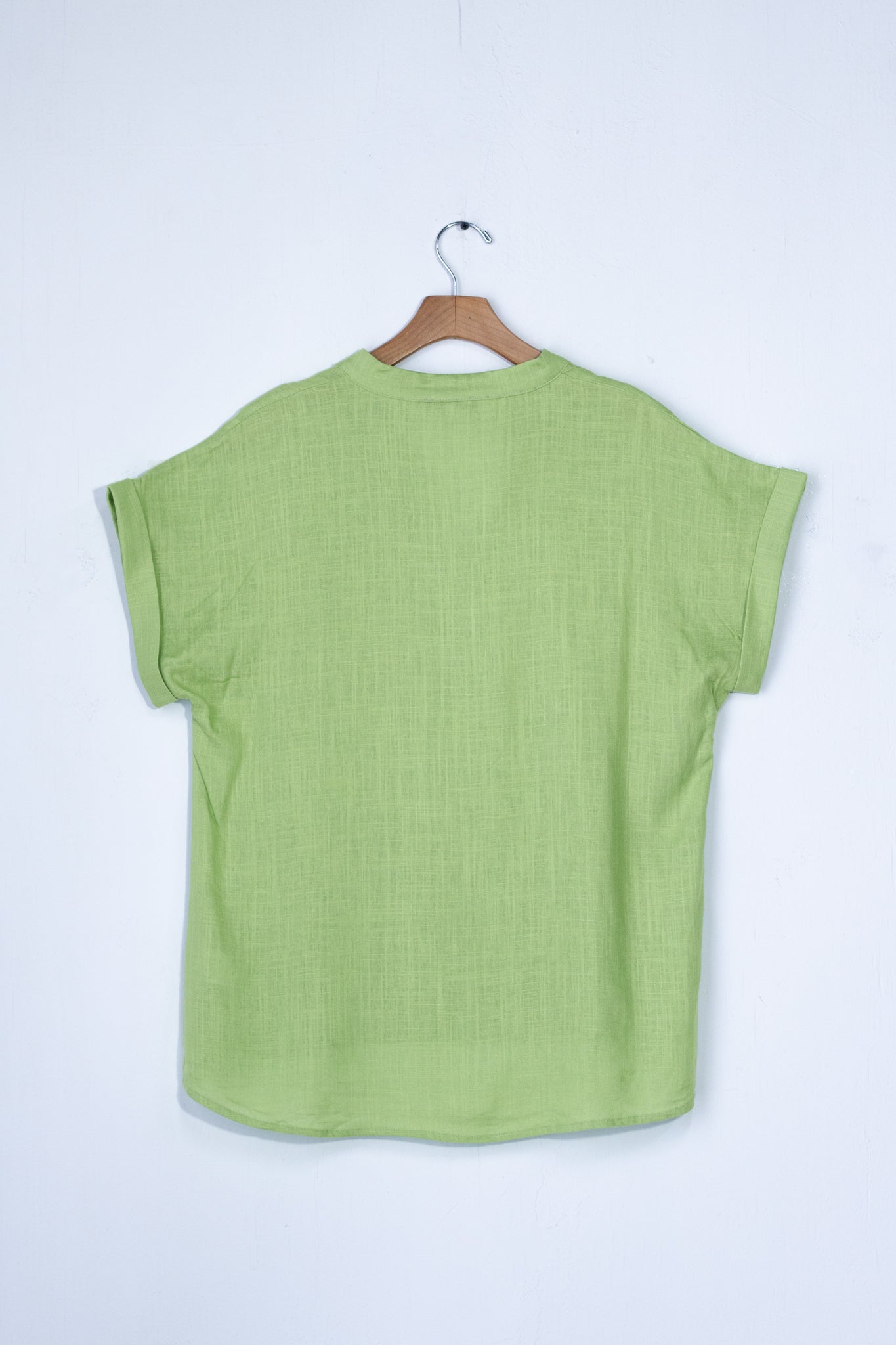 Blusa lino lisa cuello V