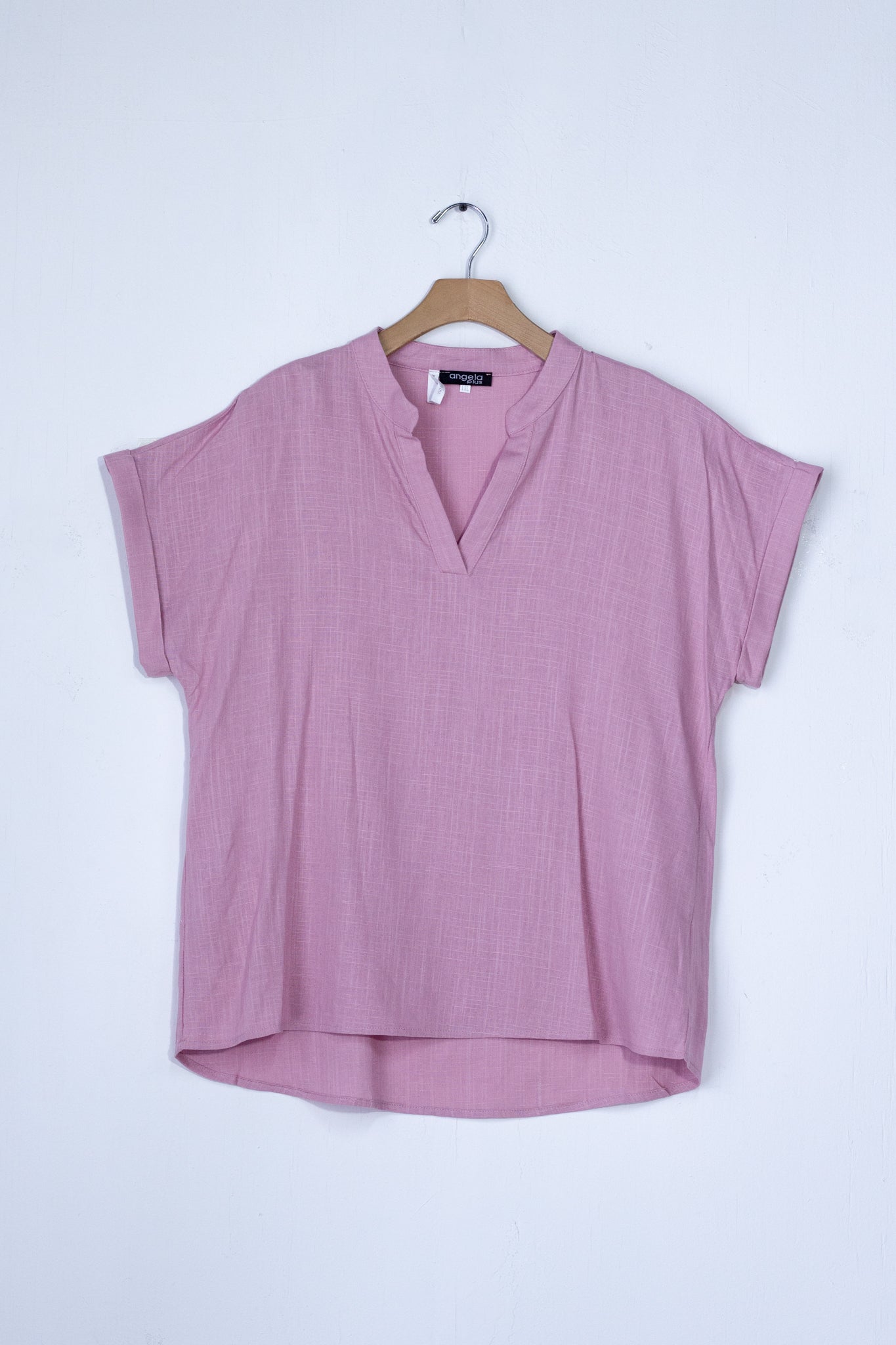 Blusa lino lisa cuello V