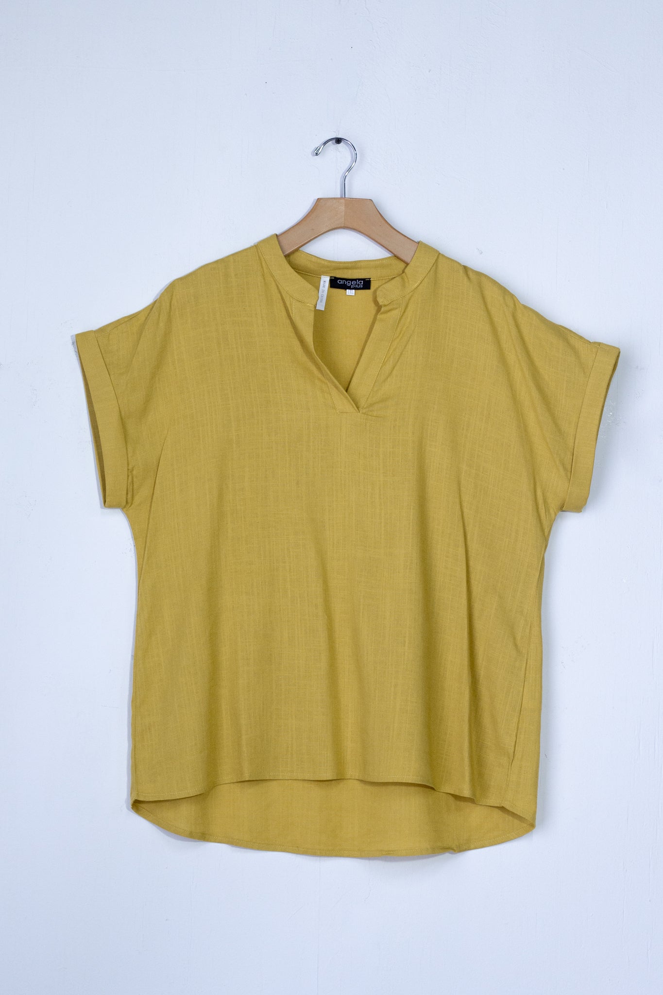 Blusa lino lisa cuello V