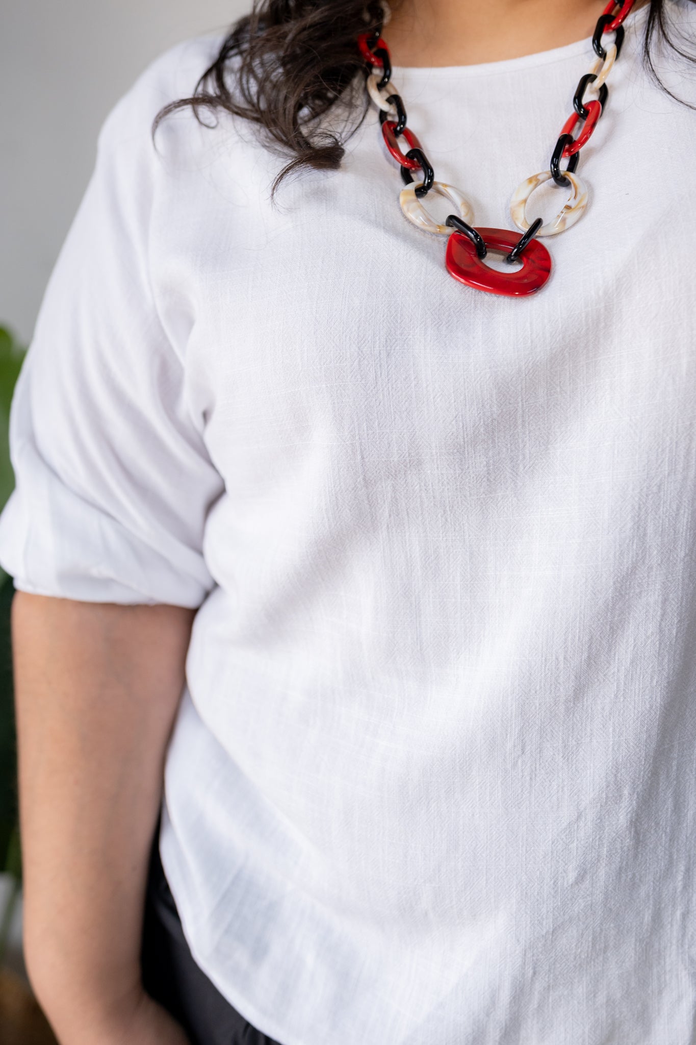 Blusa lisa lino c/collar