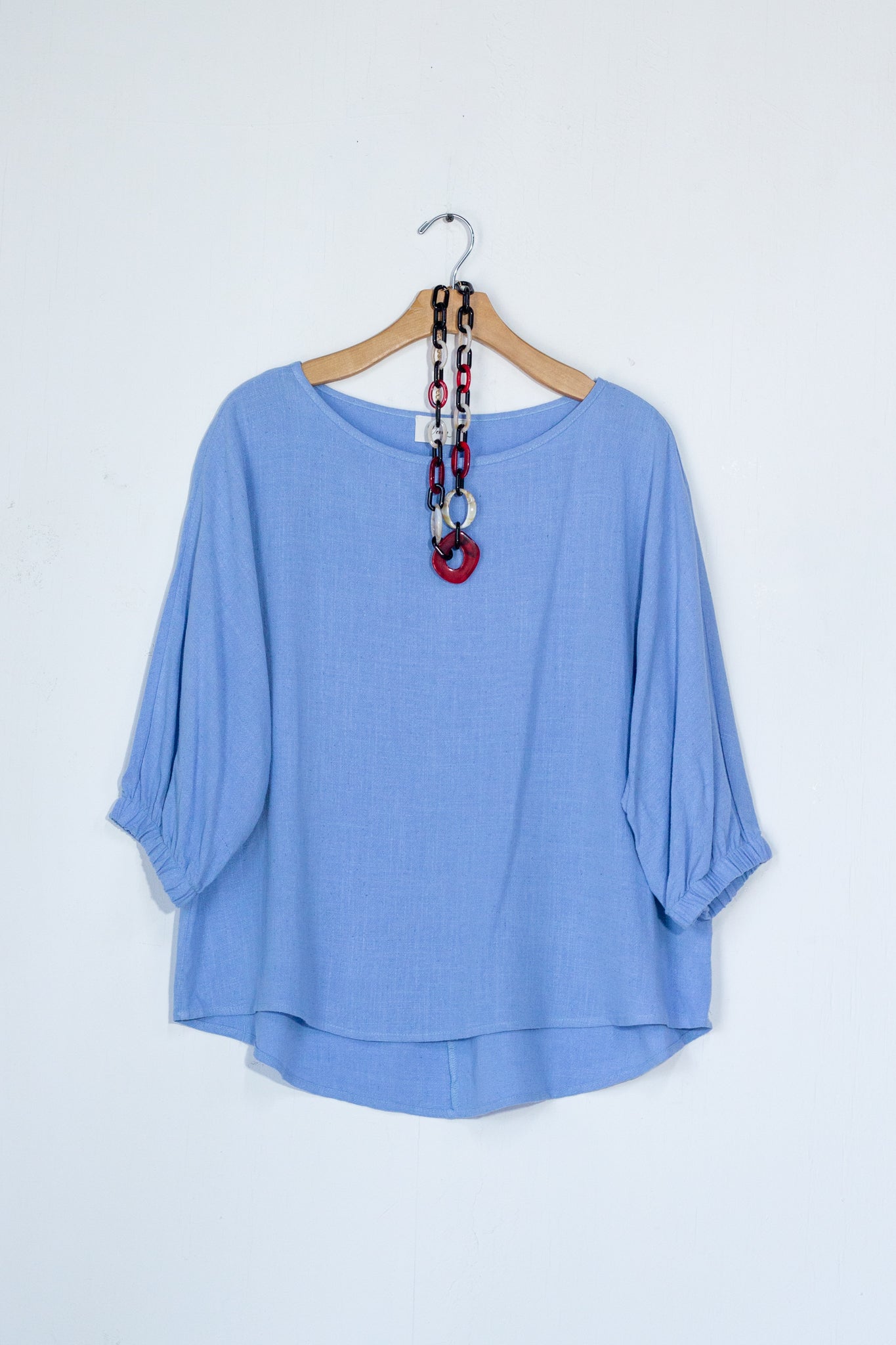 Blusa lisa lino c/collar