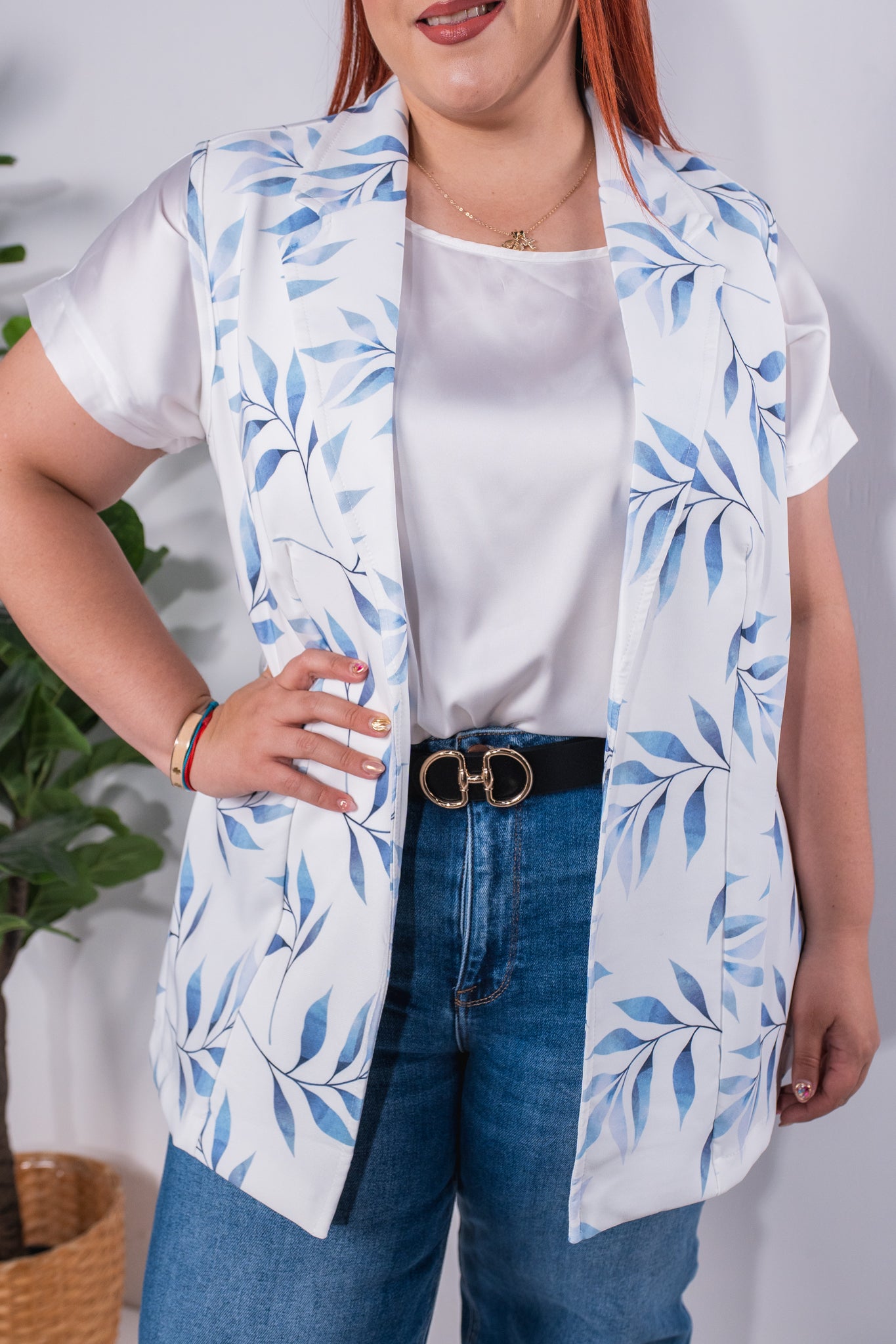 Chaleco estampado azul