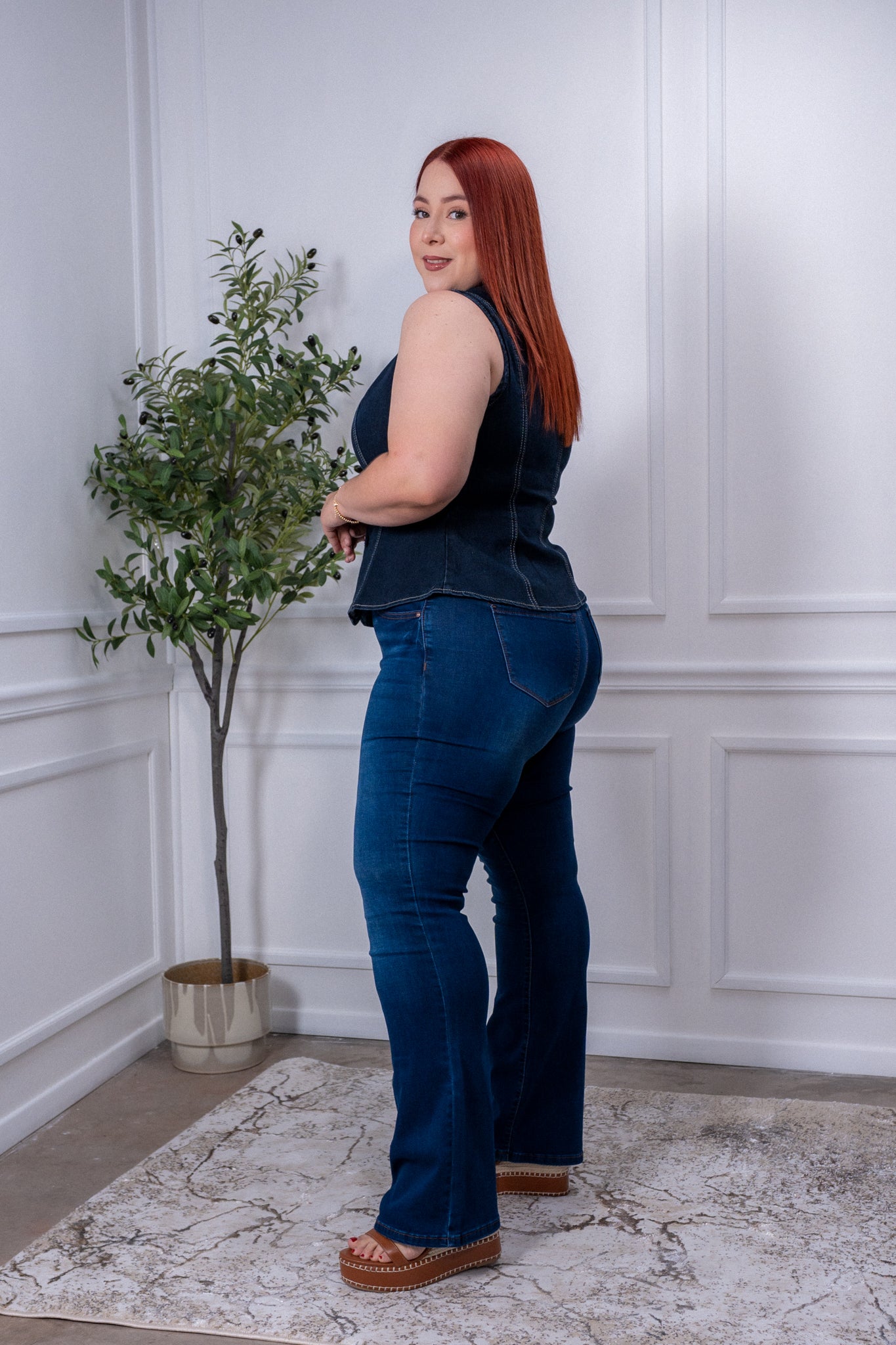 Jeans campana liso