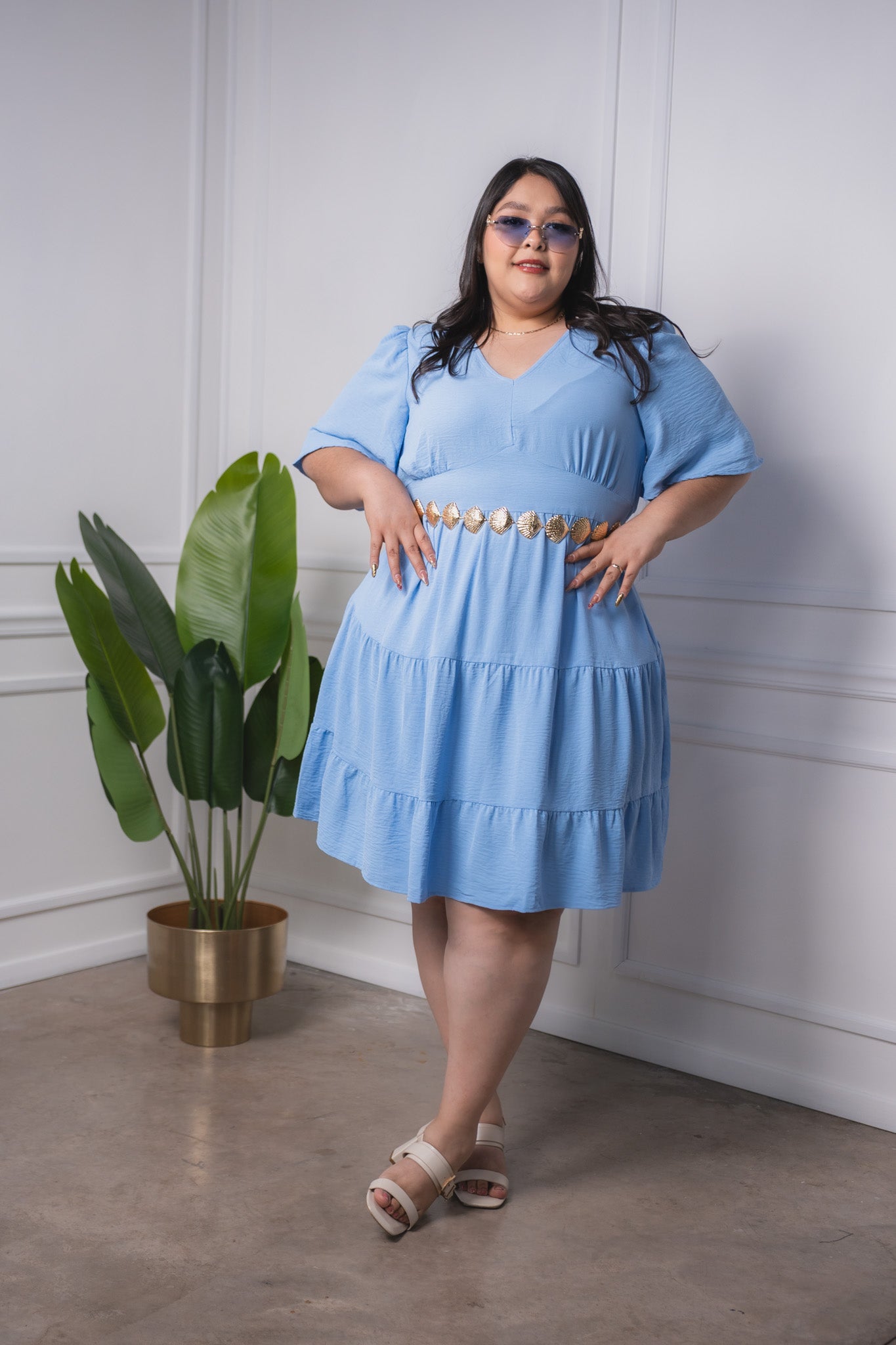 Cinto cadena conchas dorado