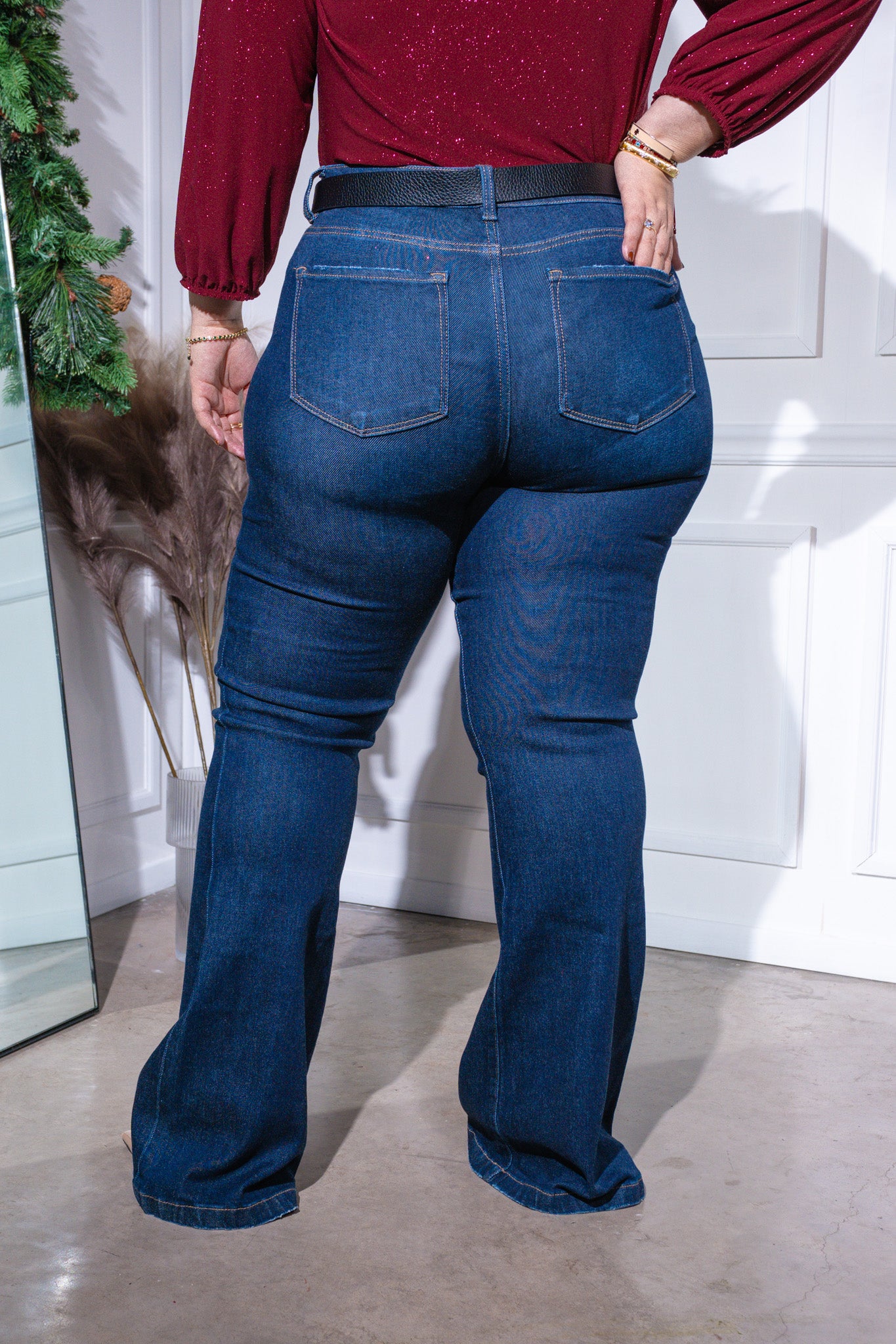 Jeans campana liso osc