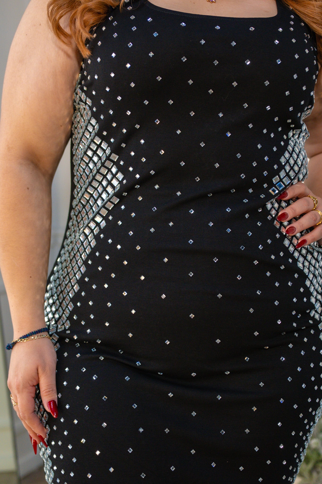 Vestido con piedras negro