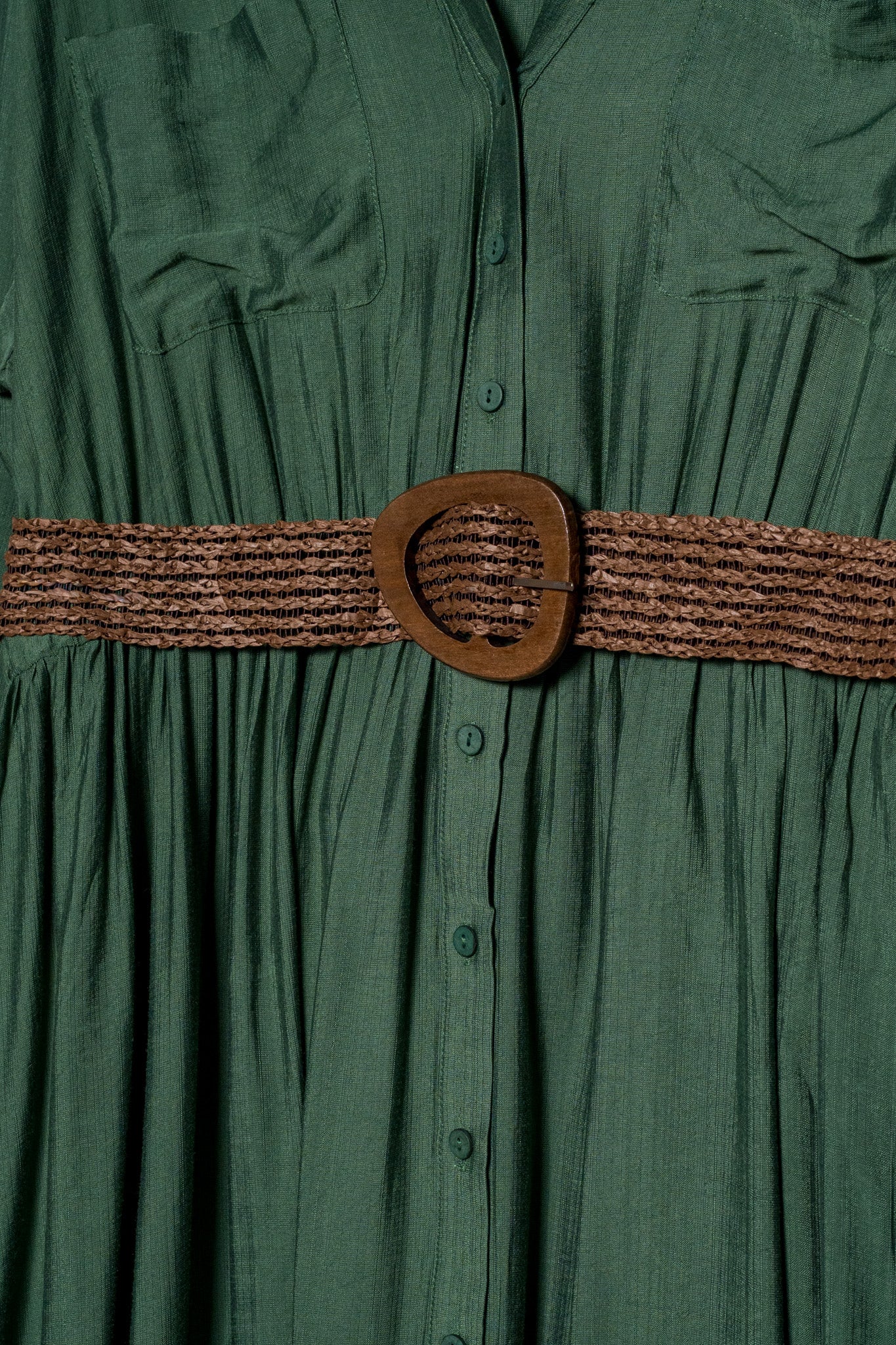 Maxi vestido camisero con cinto