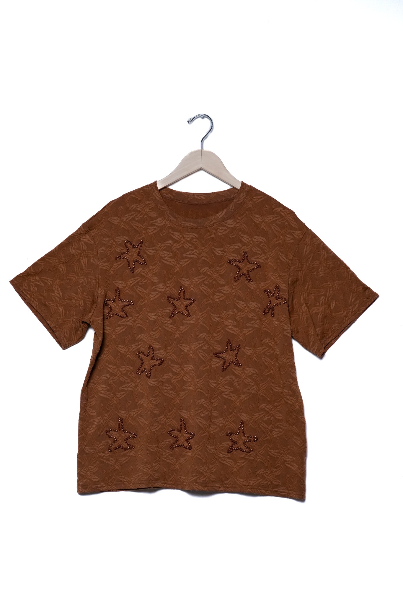 Blusa textura estrellas cafe