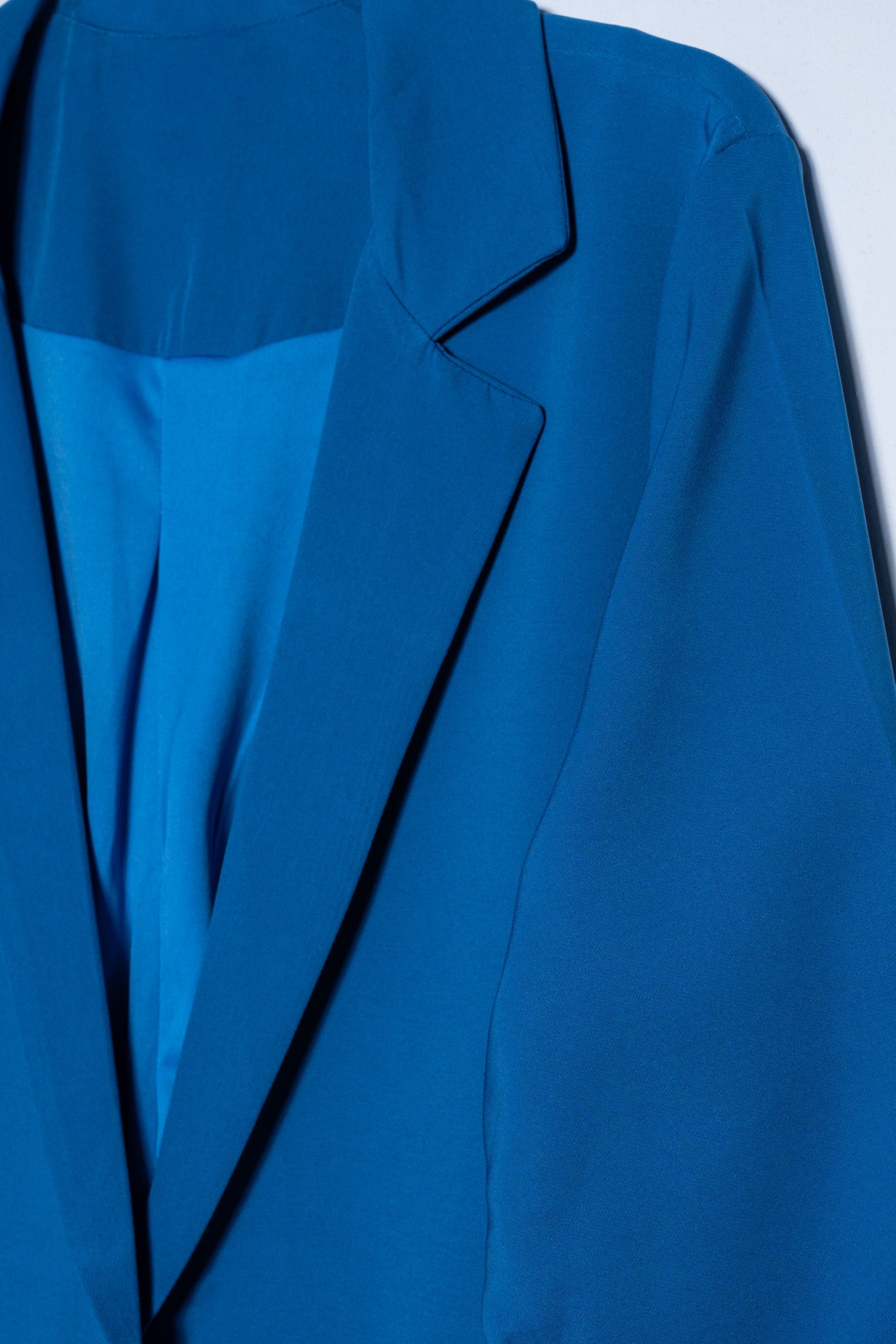 Blazer manga 3/4 liso azul