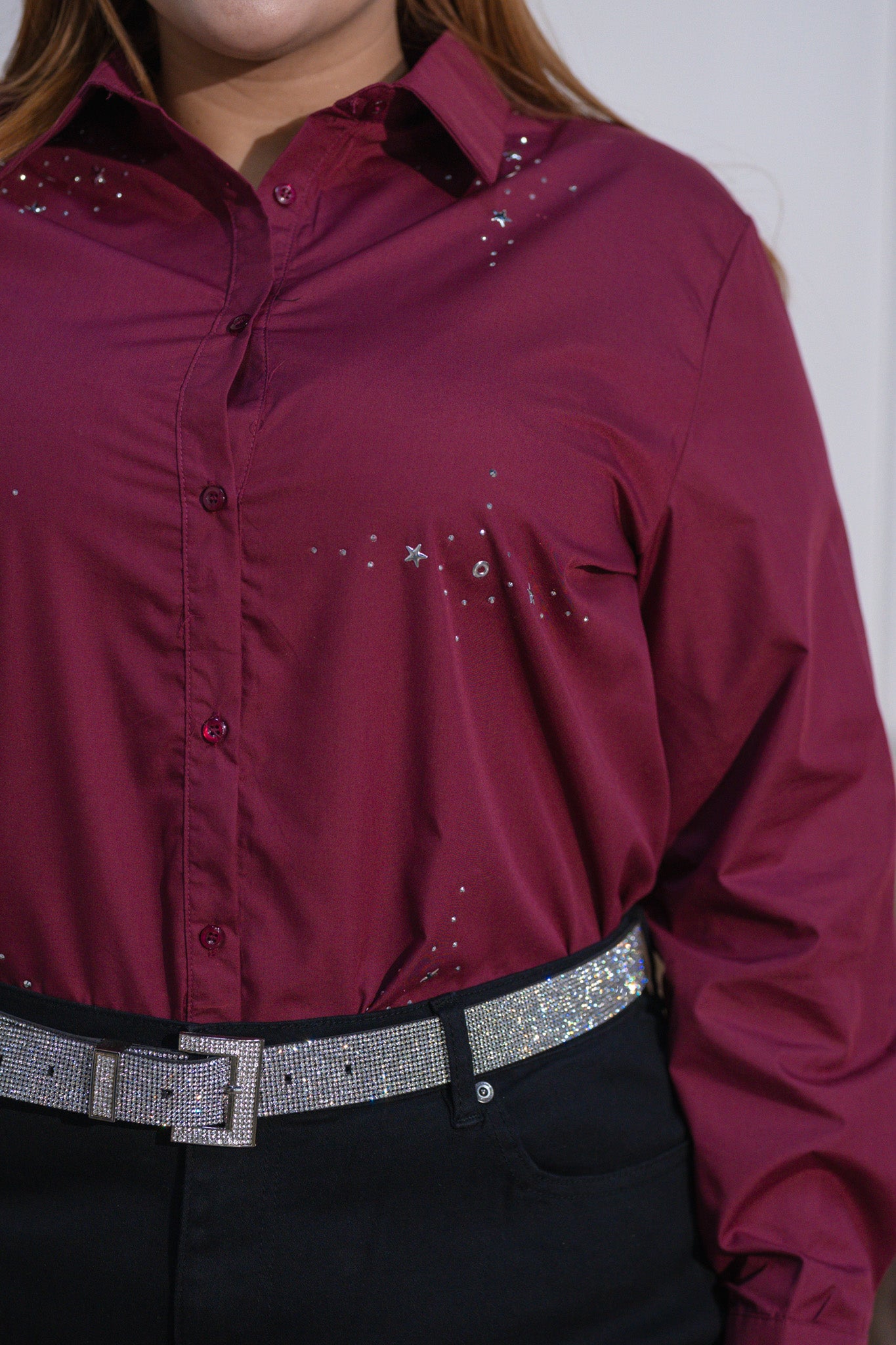 Camisa manga larga brillos tinta