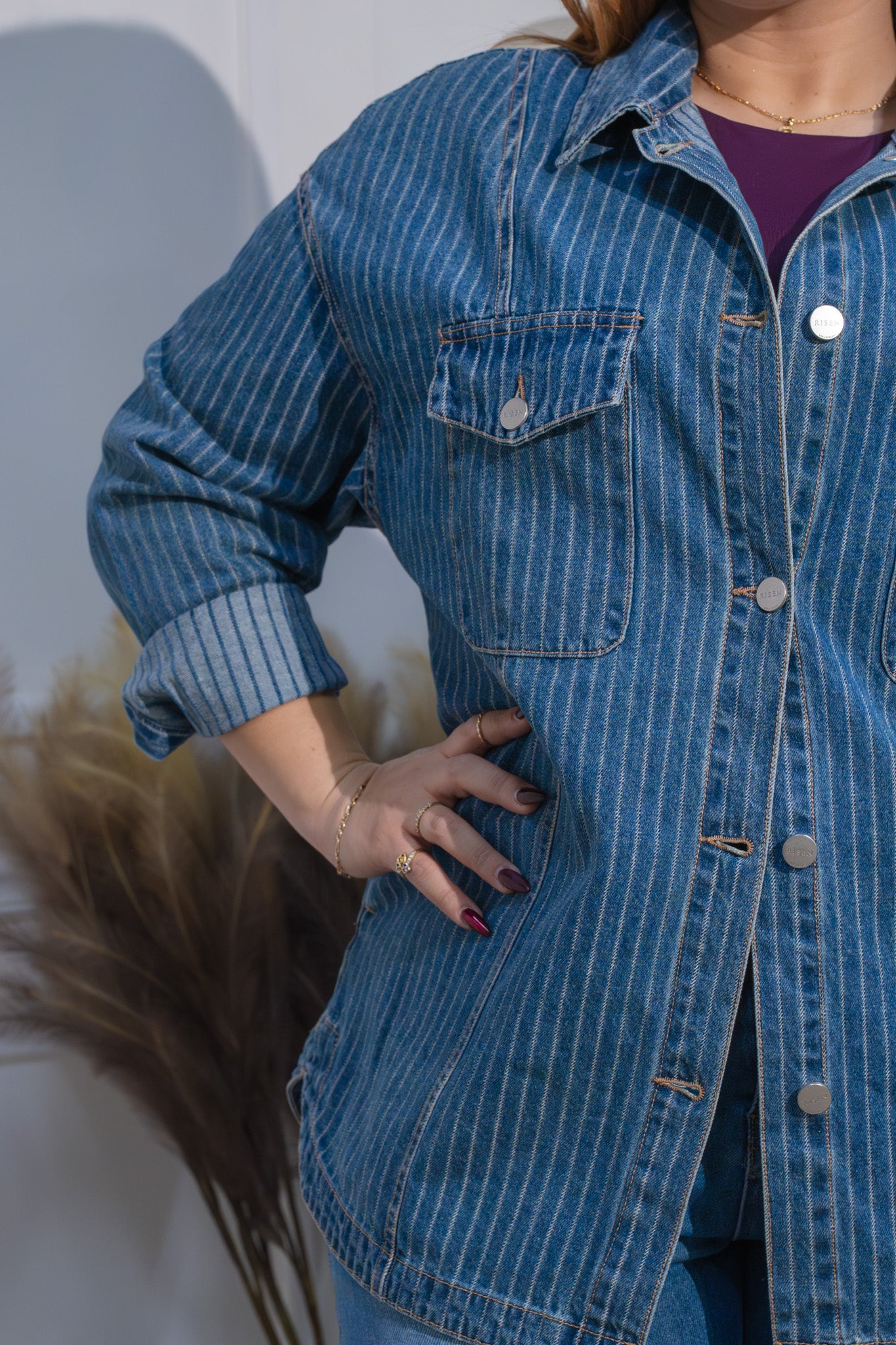 Chaqueta rayas oversized