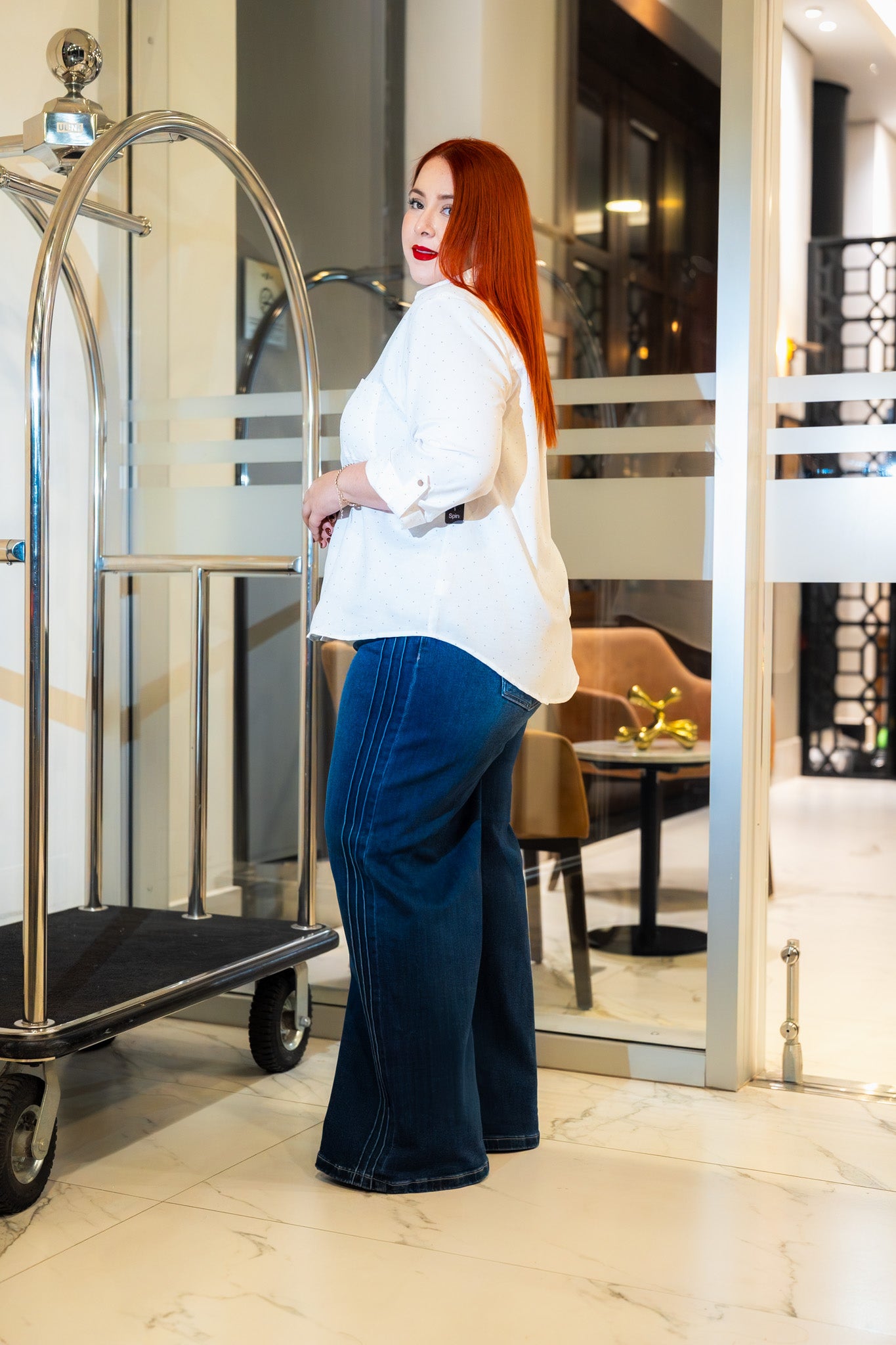 Camisa brillos blanca