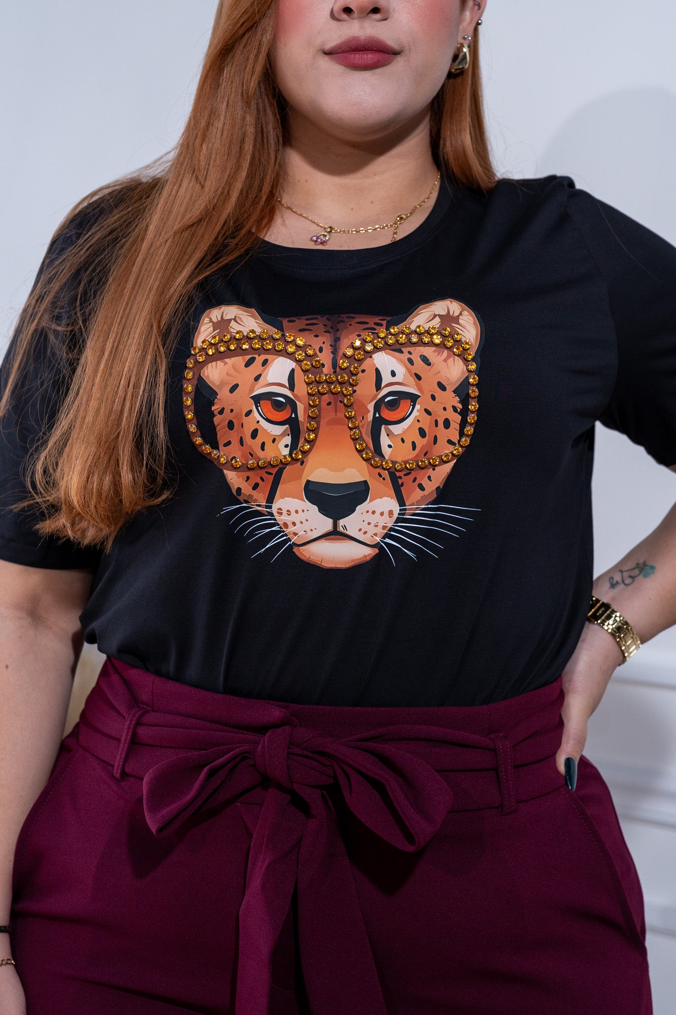 Playera leopardo lentes neg