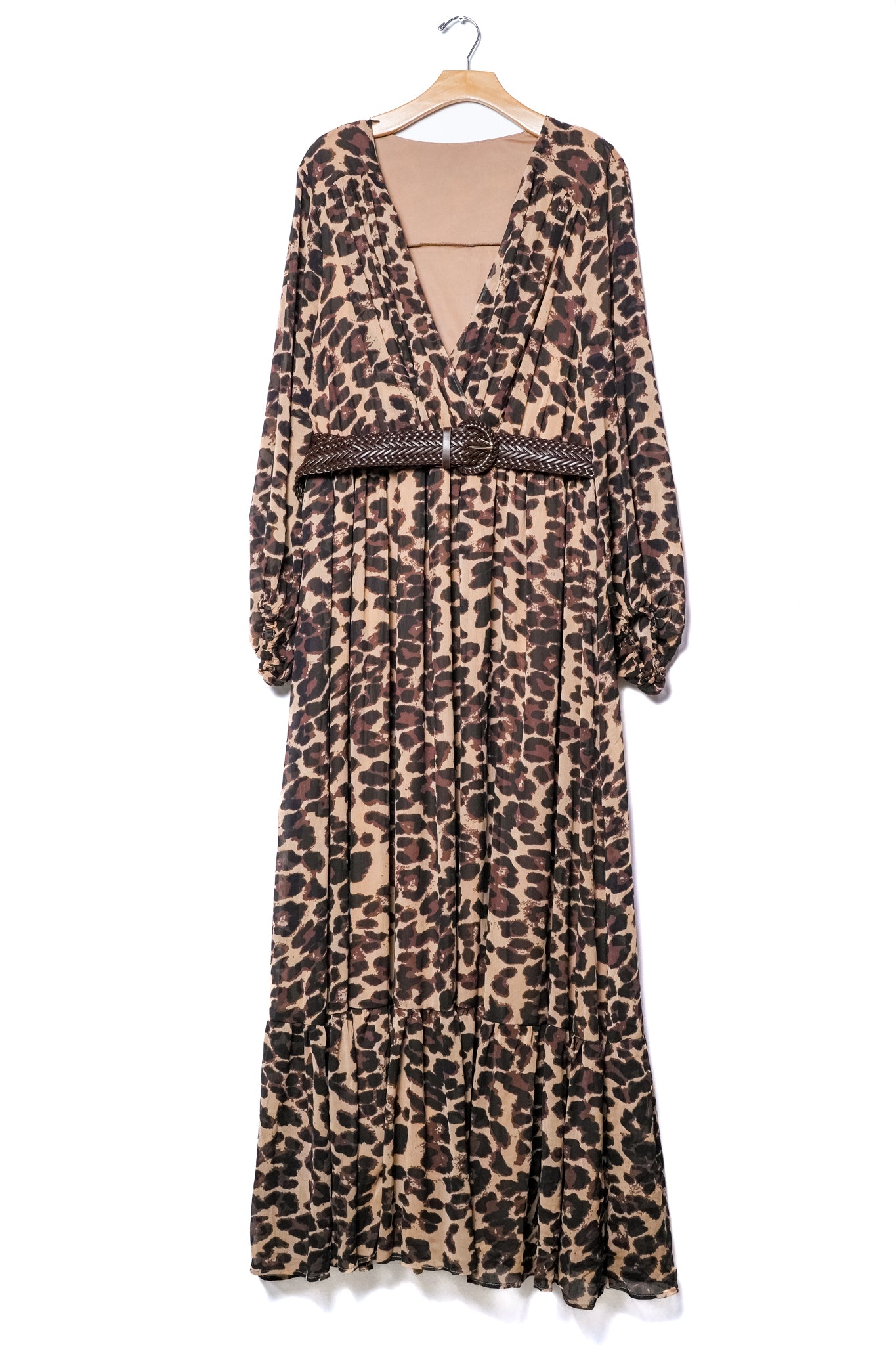 Vestido largo animal print