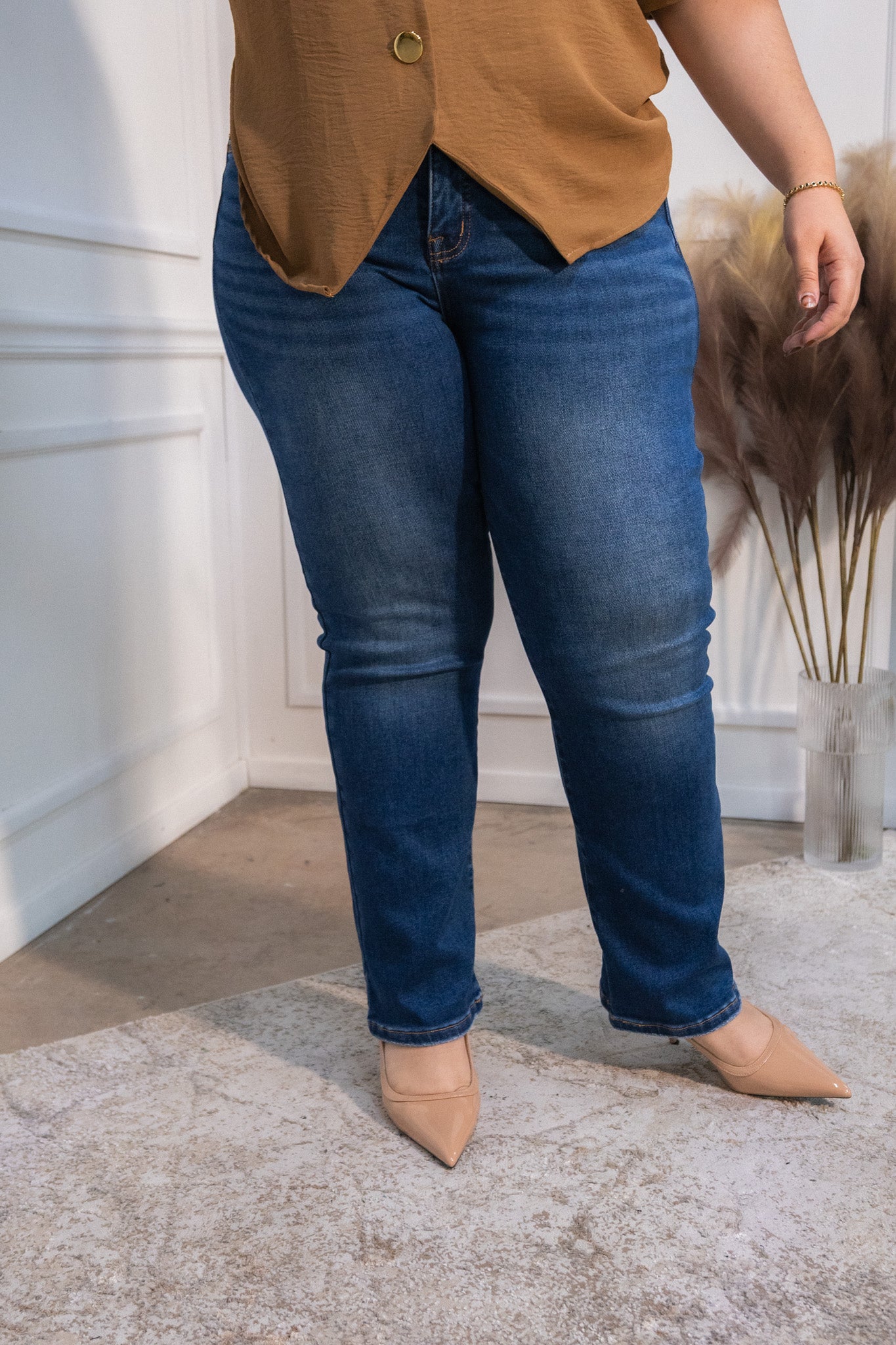 Jeans cropped recto liso osc