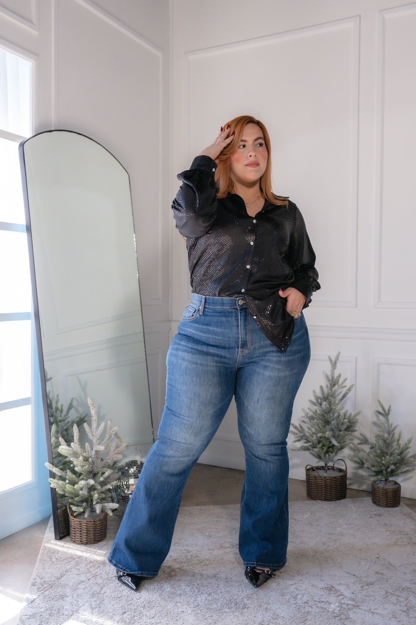 Camisa lentejuela neg