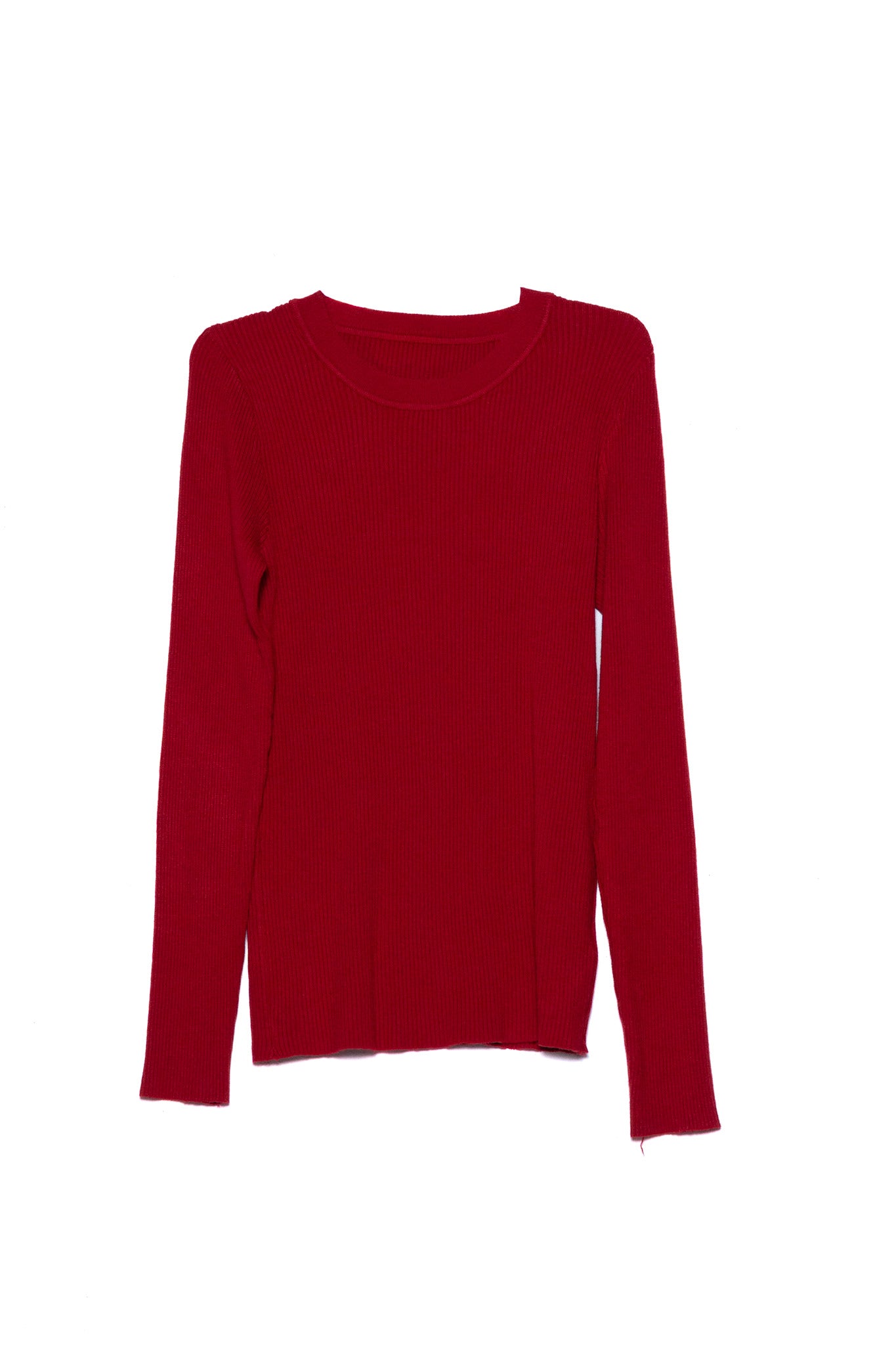 Blusa basica acanalada roja