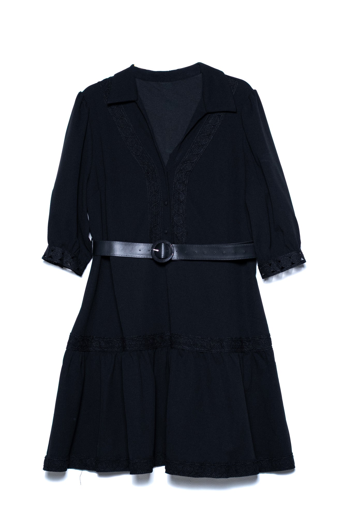 Vestido circular encaje negro