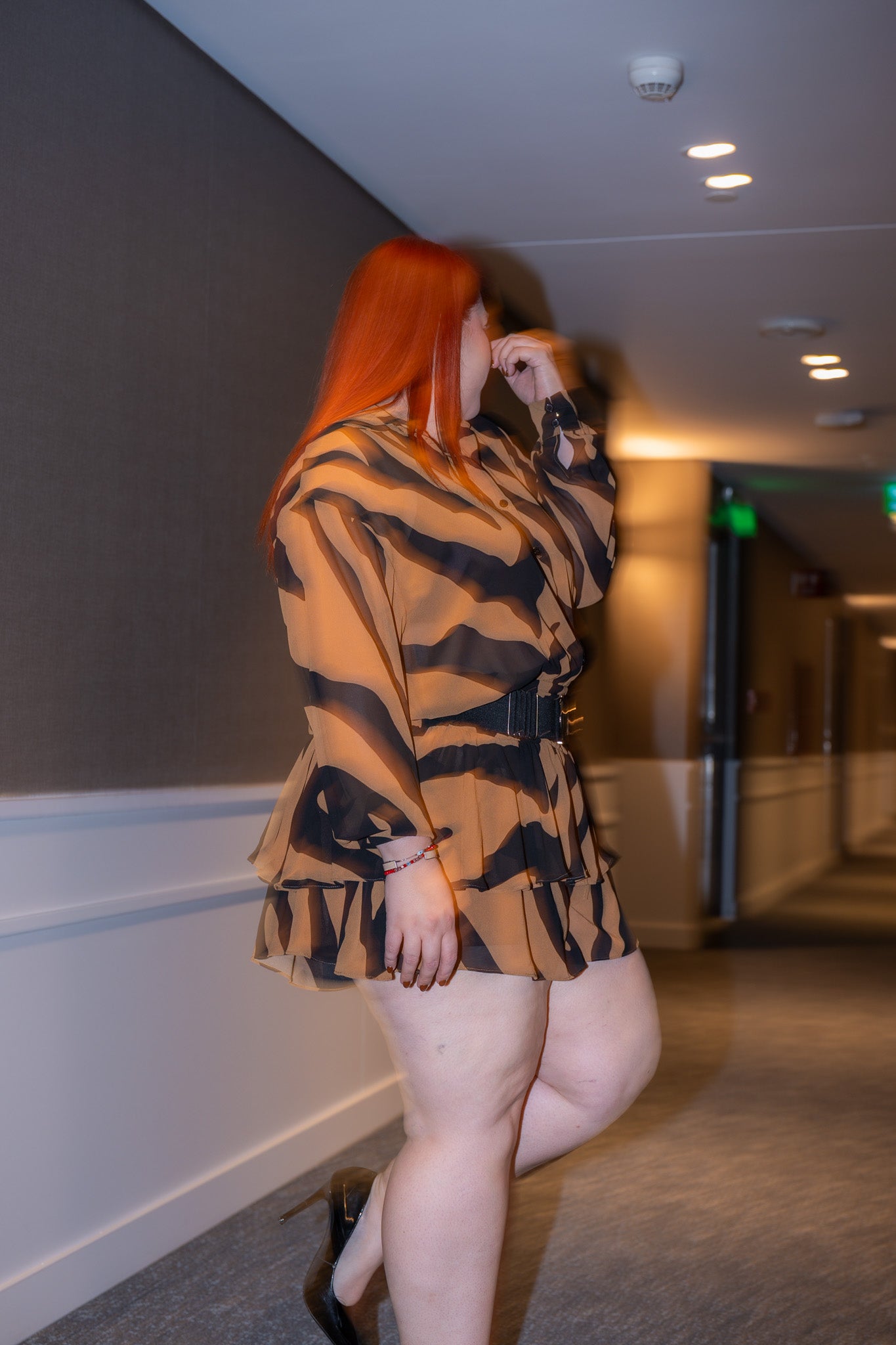 Vestido corto cebra cafe