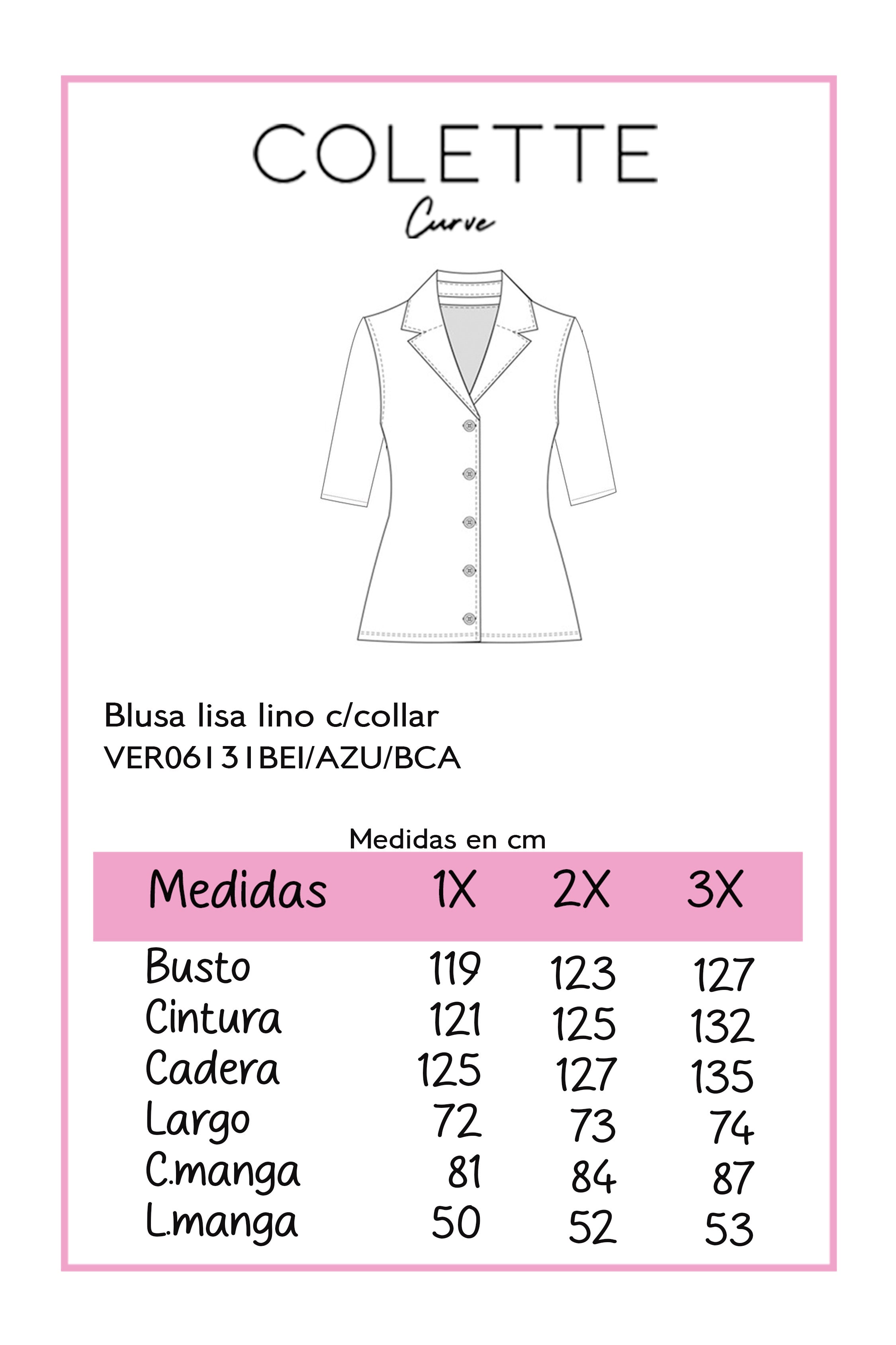 Blusa lisa lino c/collar