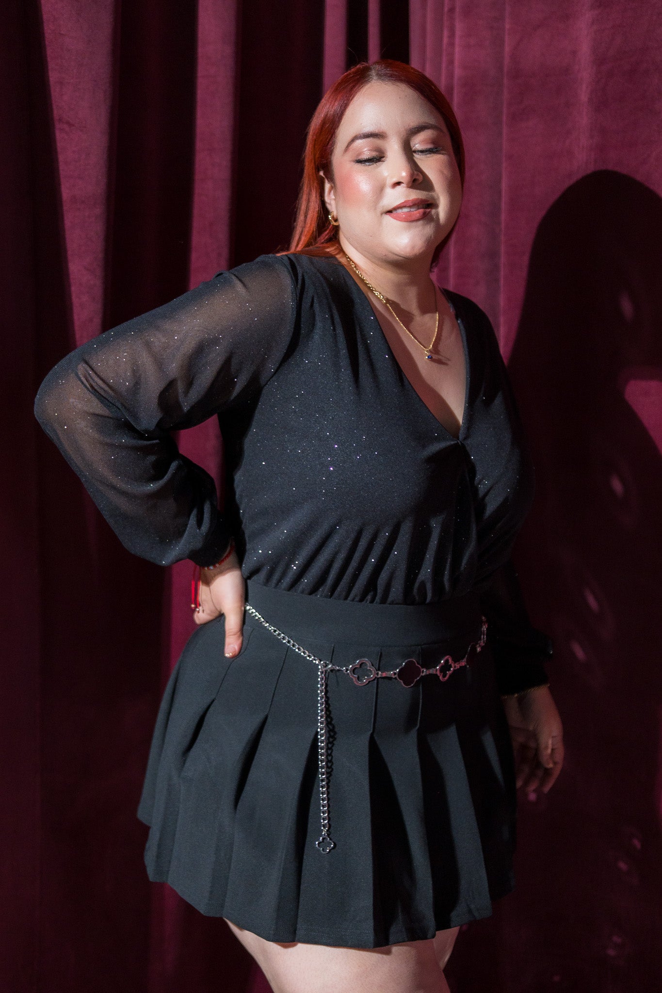 Falda tableada deportiva neg