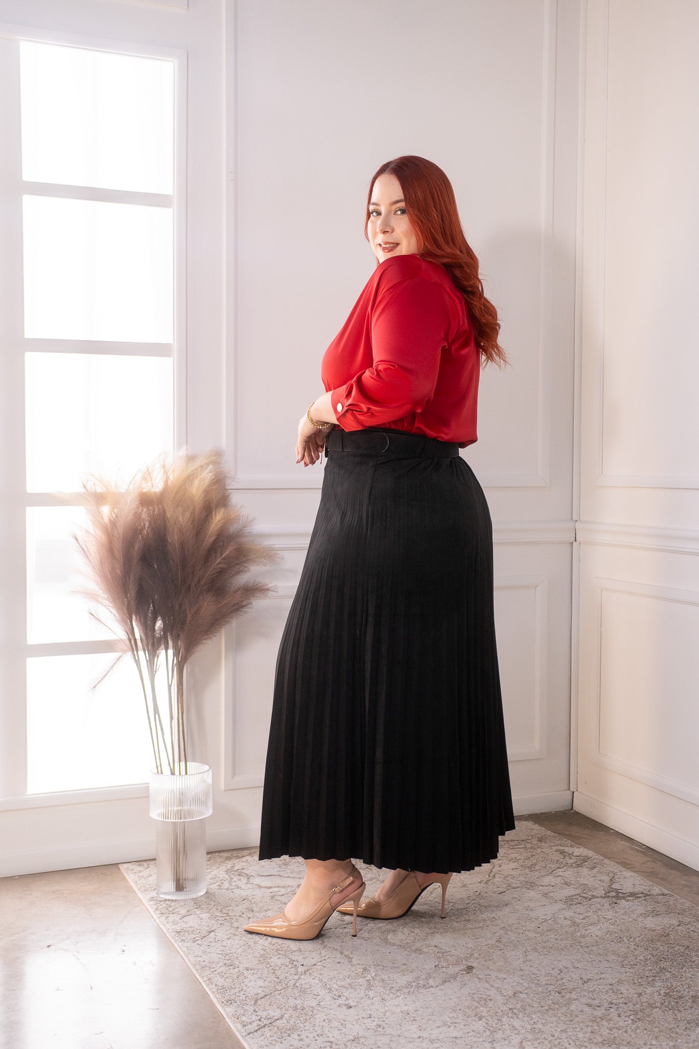 panty blusa cruzada satin roja