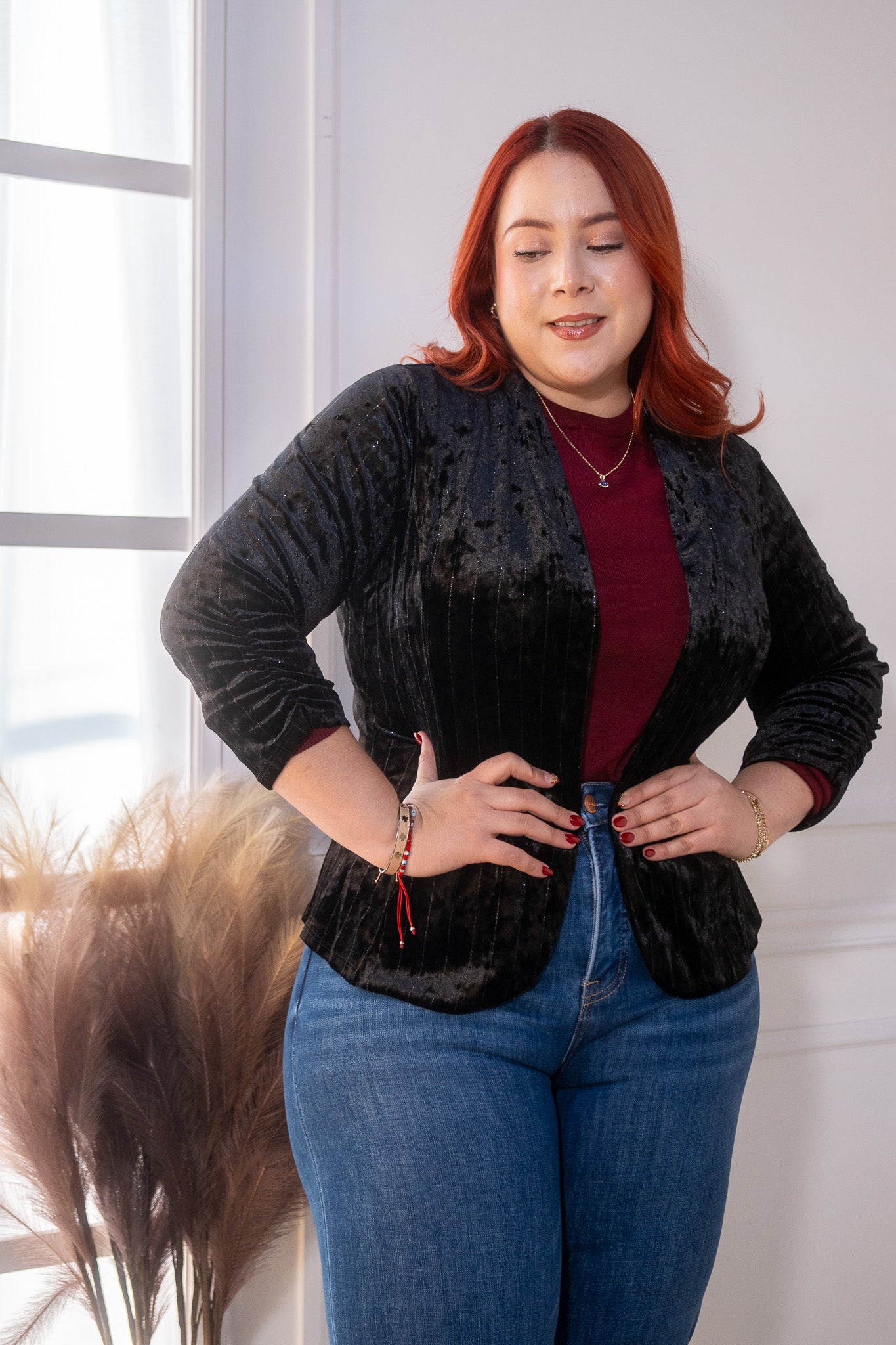 blazer terciopelo NEGRO