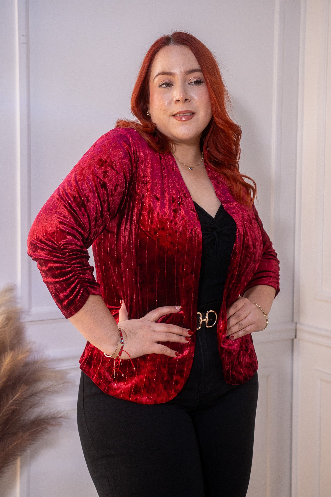 blazer terciopelo tinto