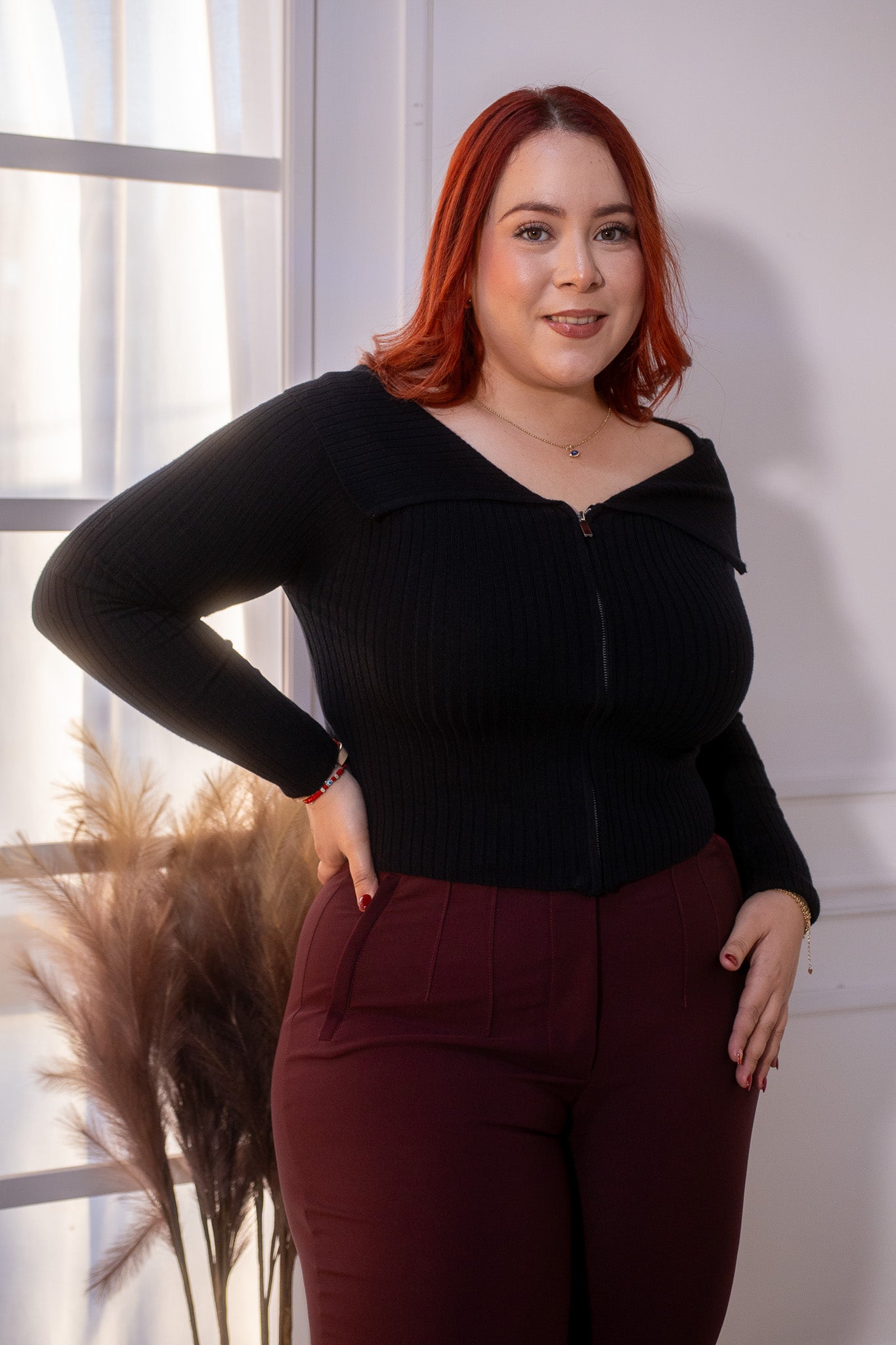 blusa manga larga con ziper