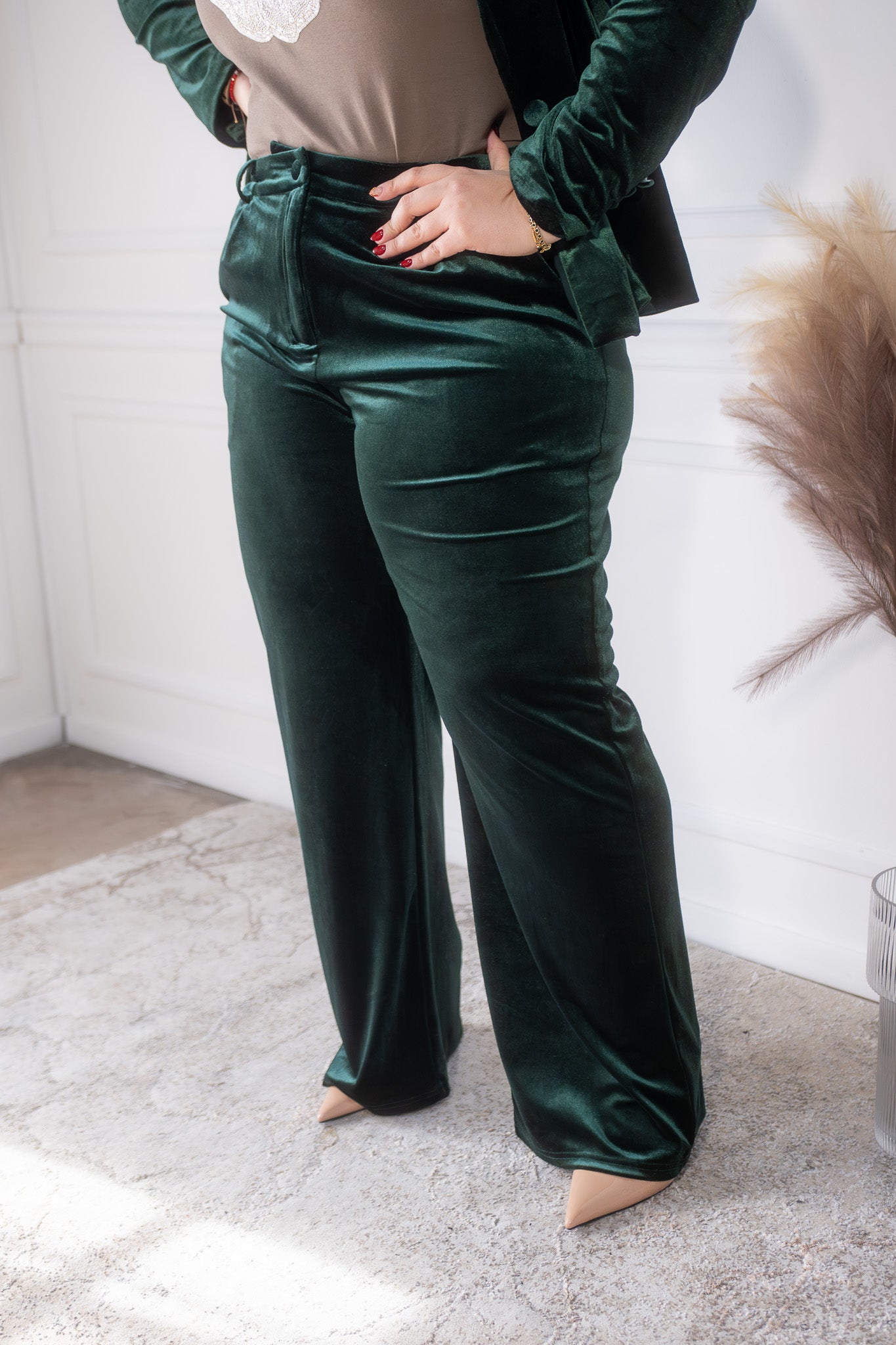 Set pantalon gamuza verde