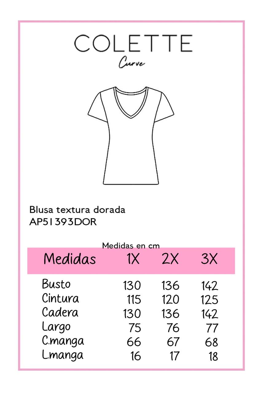 Blusa textura dorada