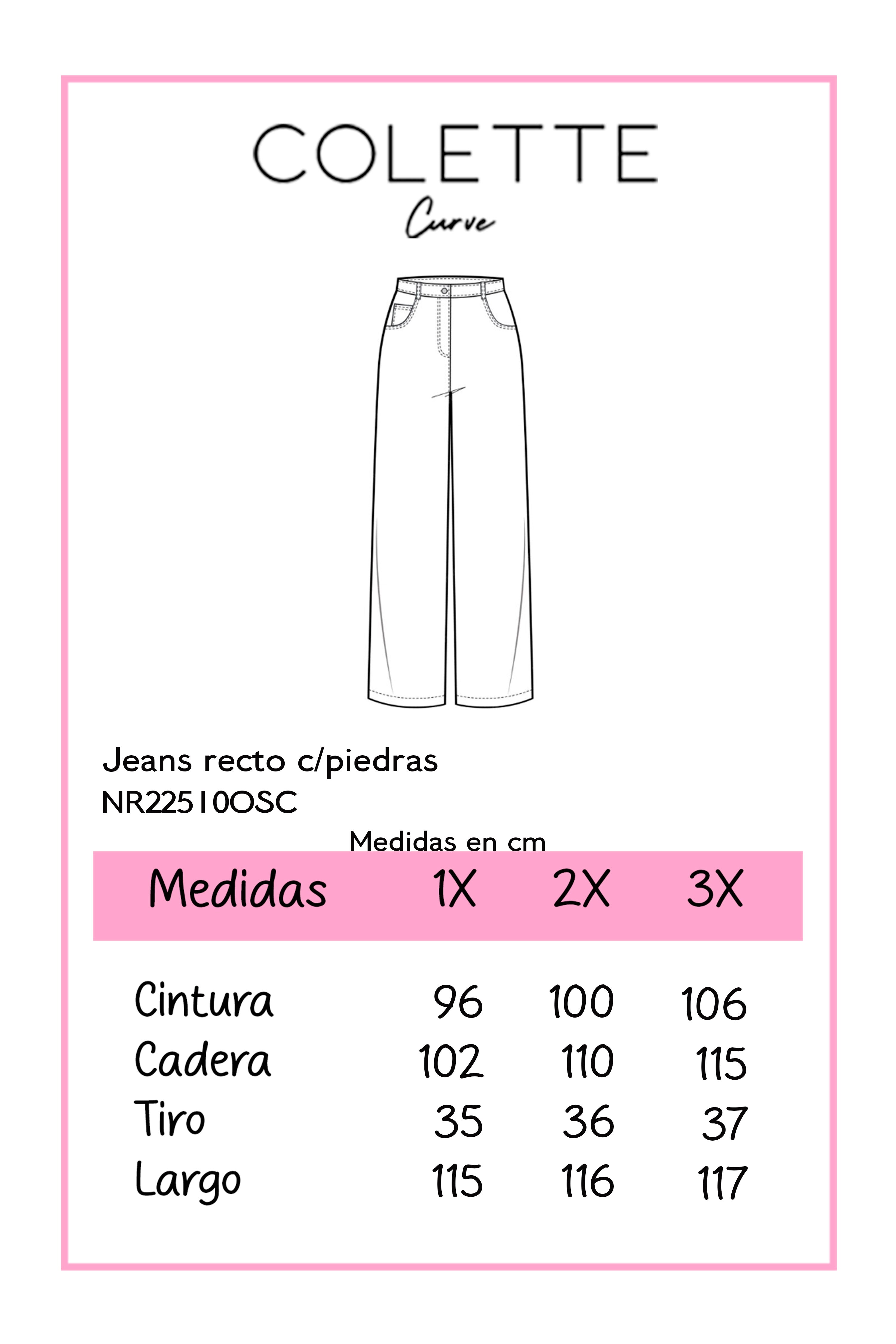 Jeans recto linea piedras