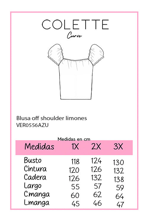 Blusa off shoulder limones