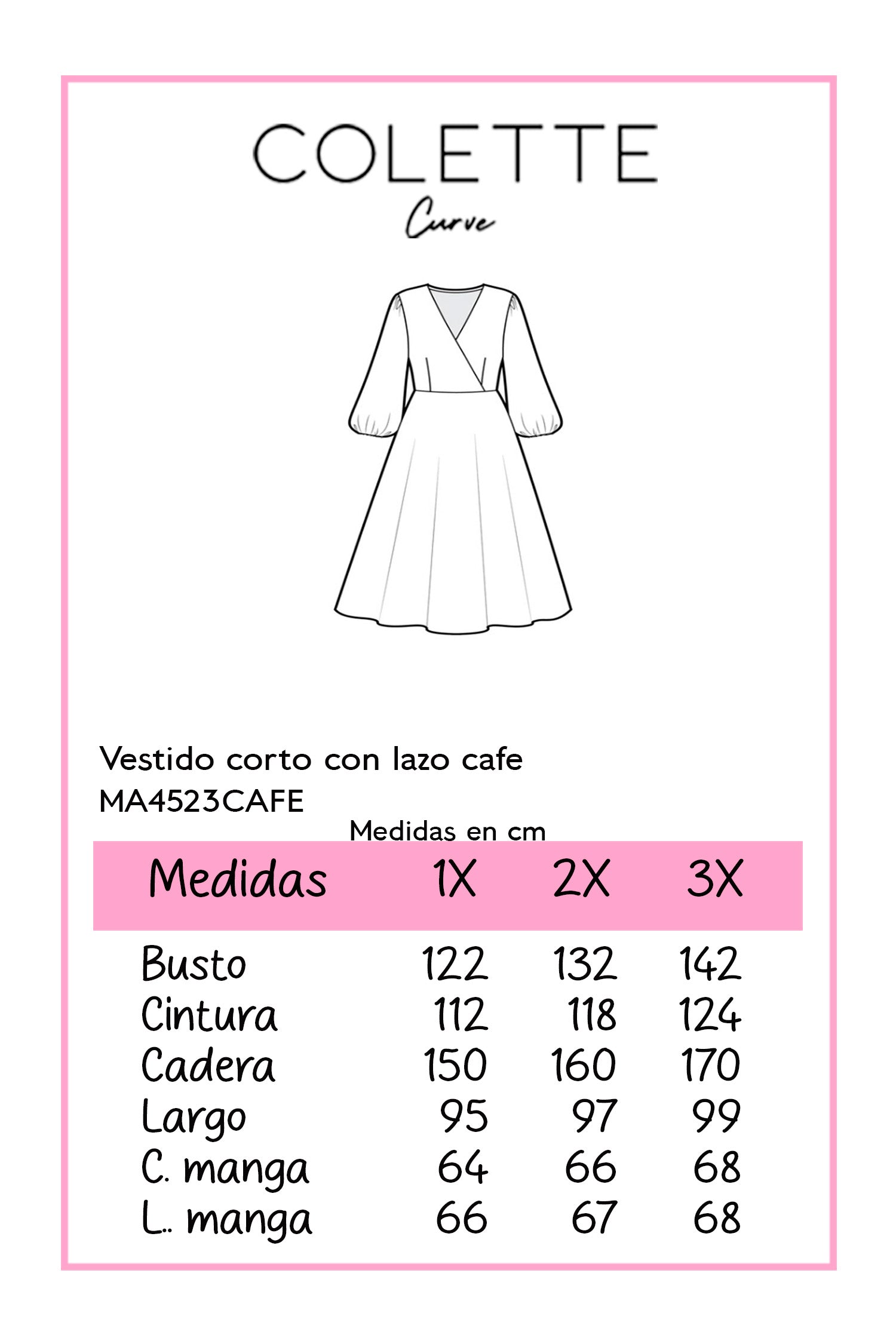 Vestido corto c/lazo cafe