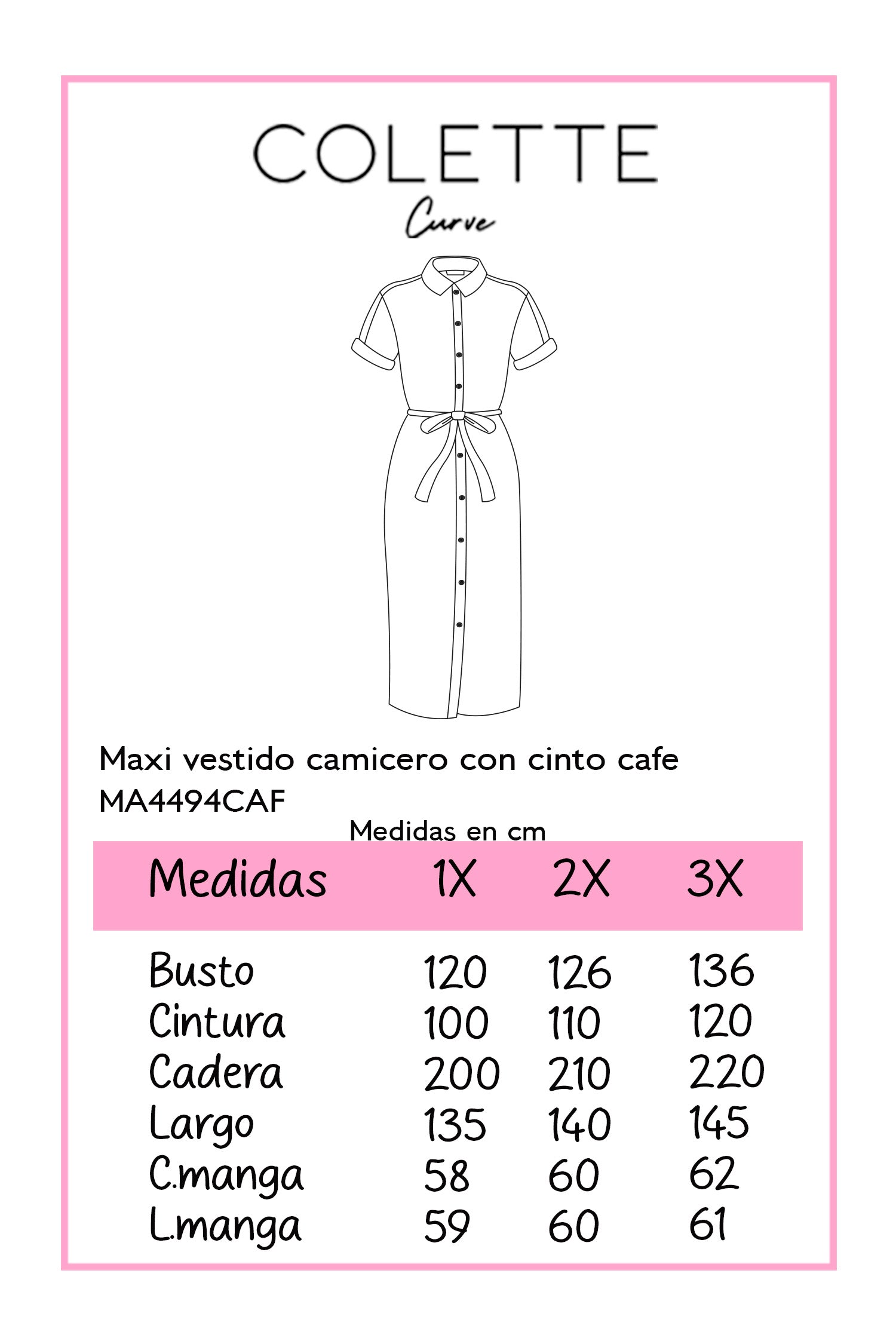 Maxi vestido camisero con cinto cafe