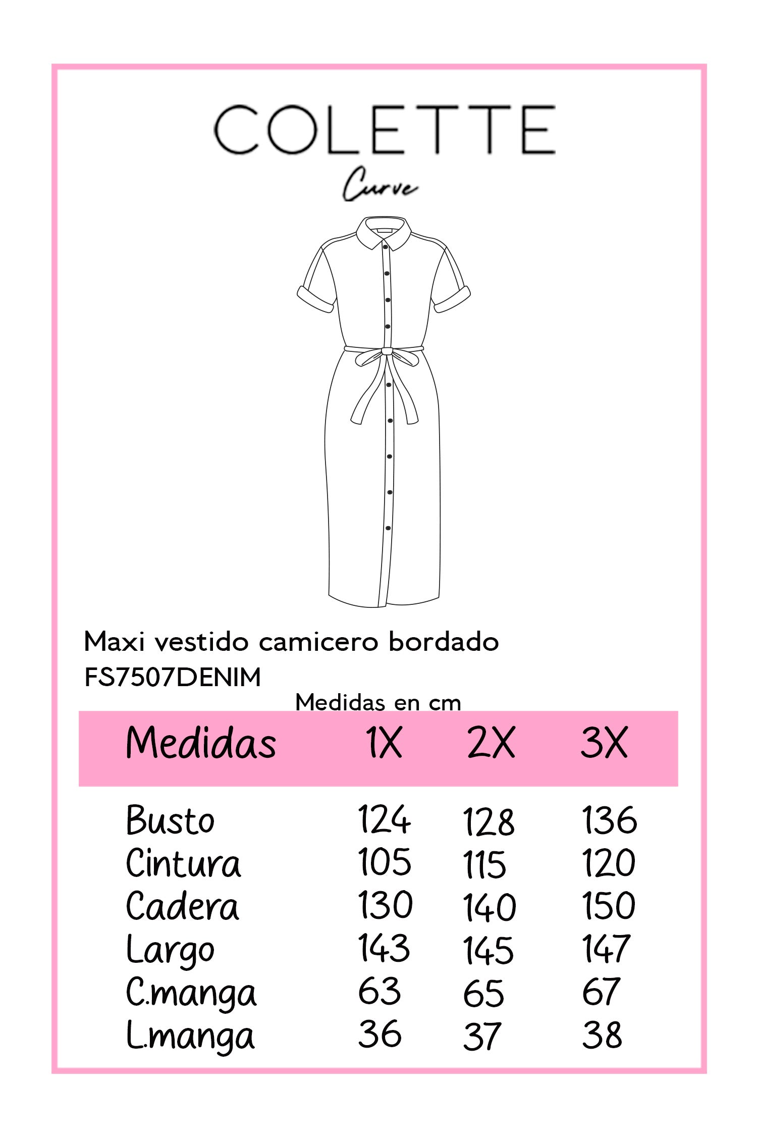 Maxi vestido camisero bordado