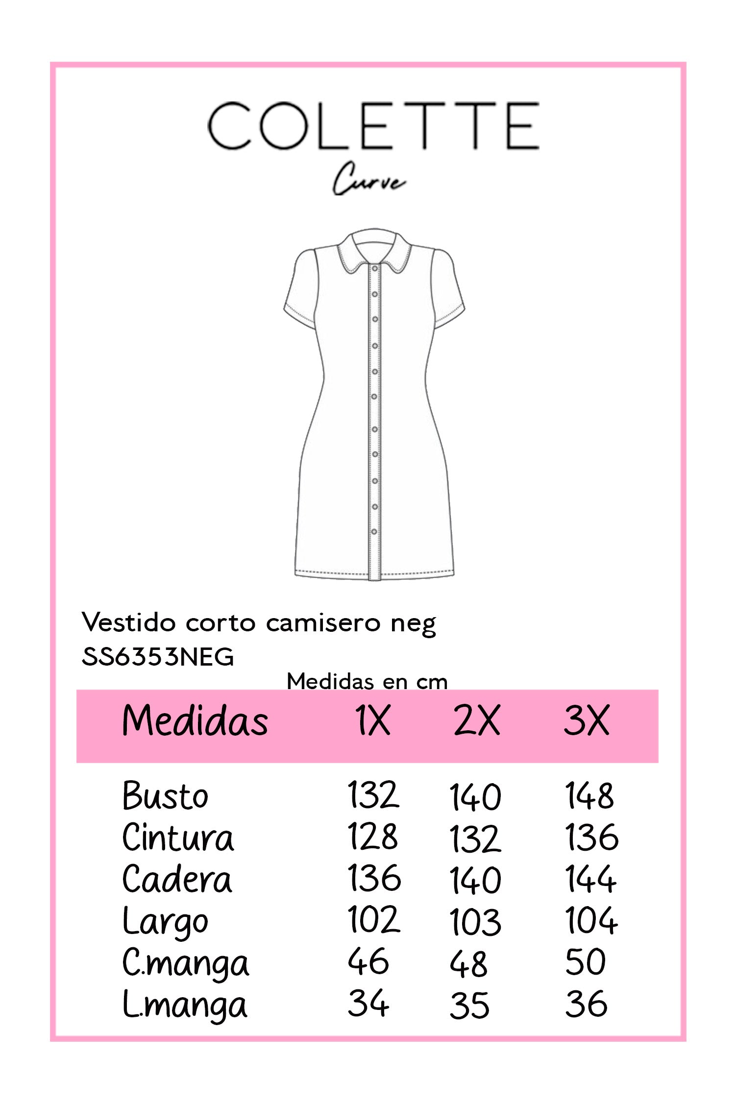 Vestido corto camisero neg