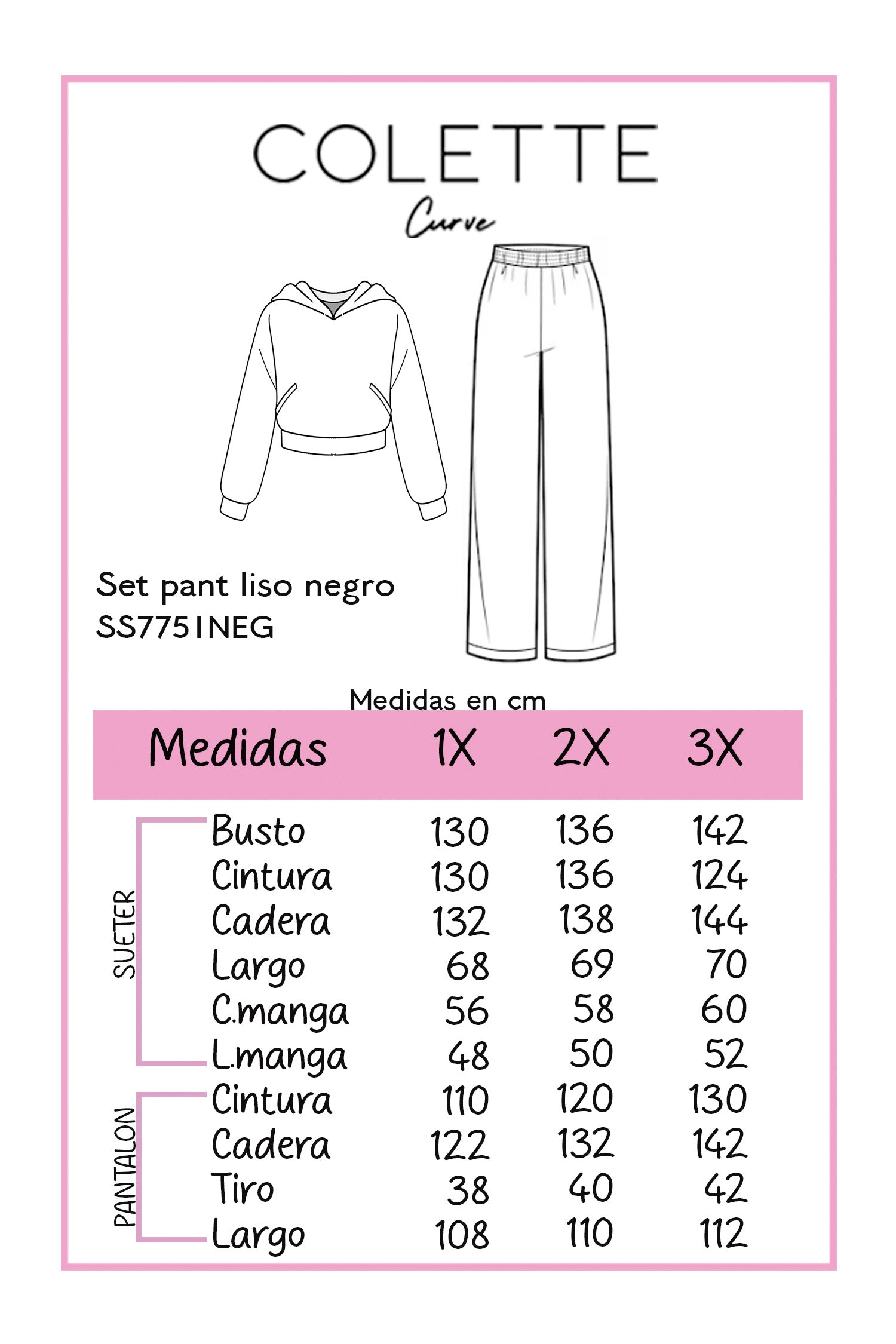 Set pantalon liso negro