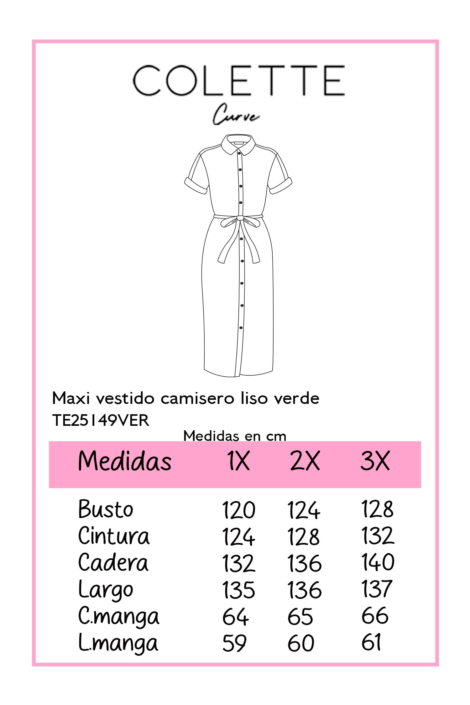 Maxi vestido camisero liso verde