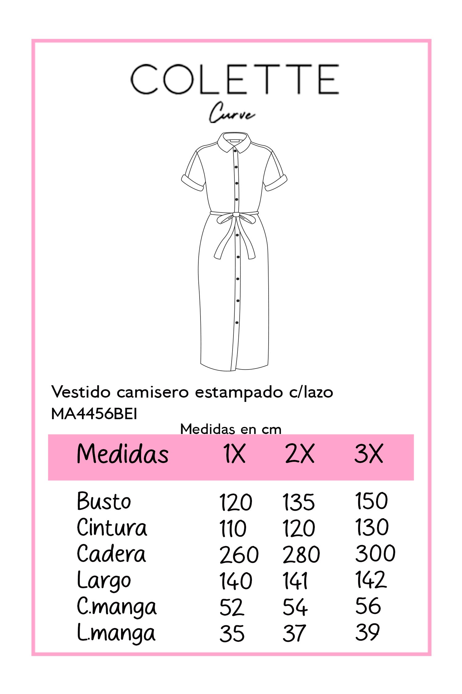 Vestido camisero estampado c/lazo