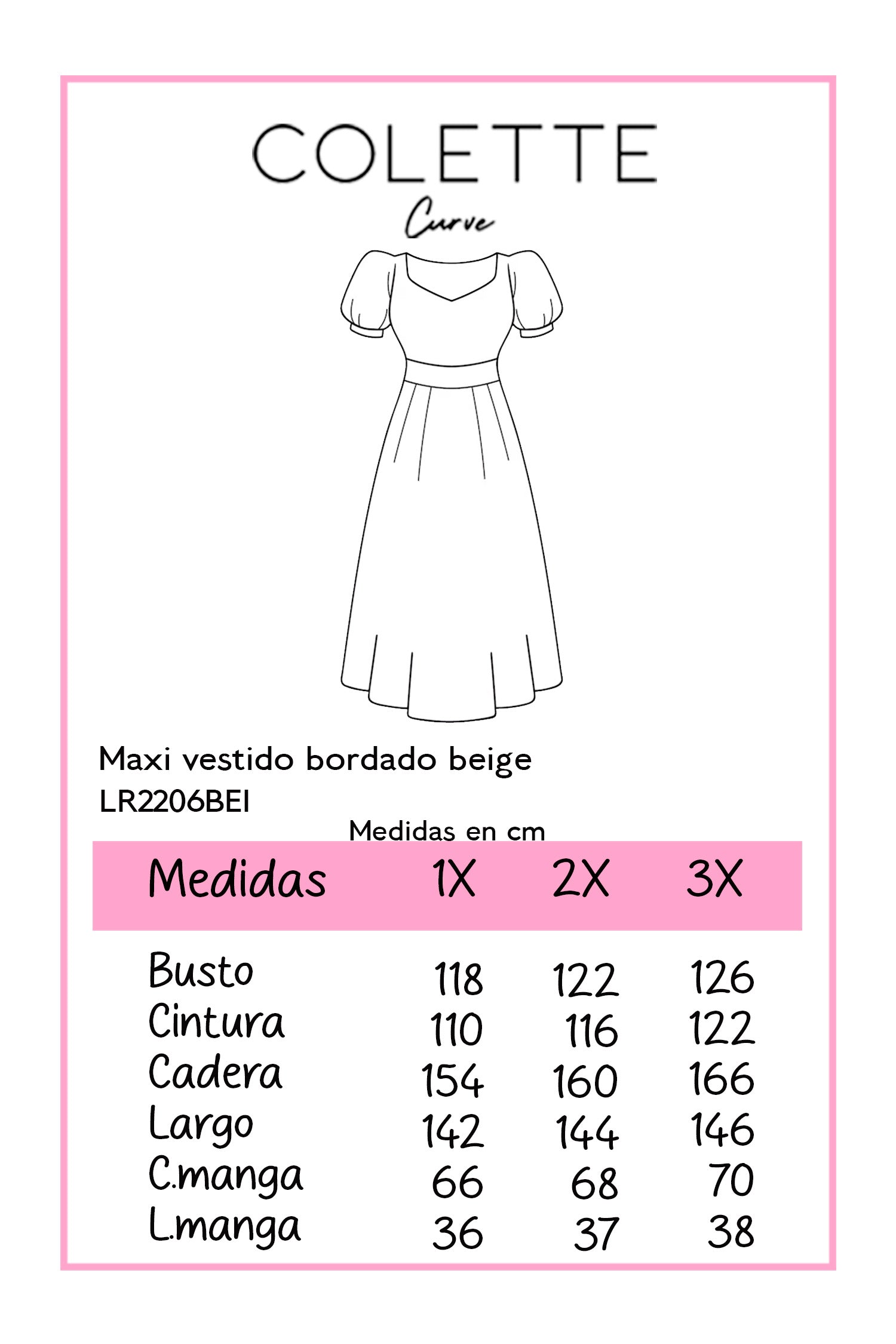 Maxi vestido bordado beige