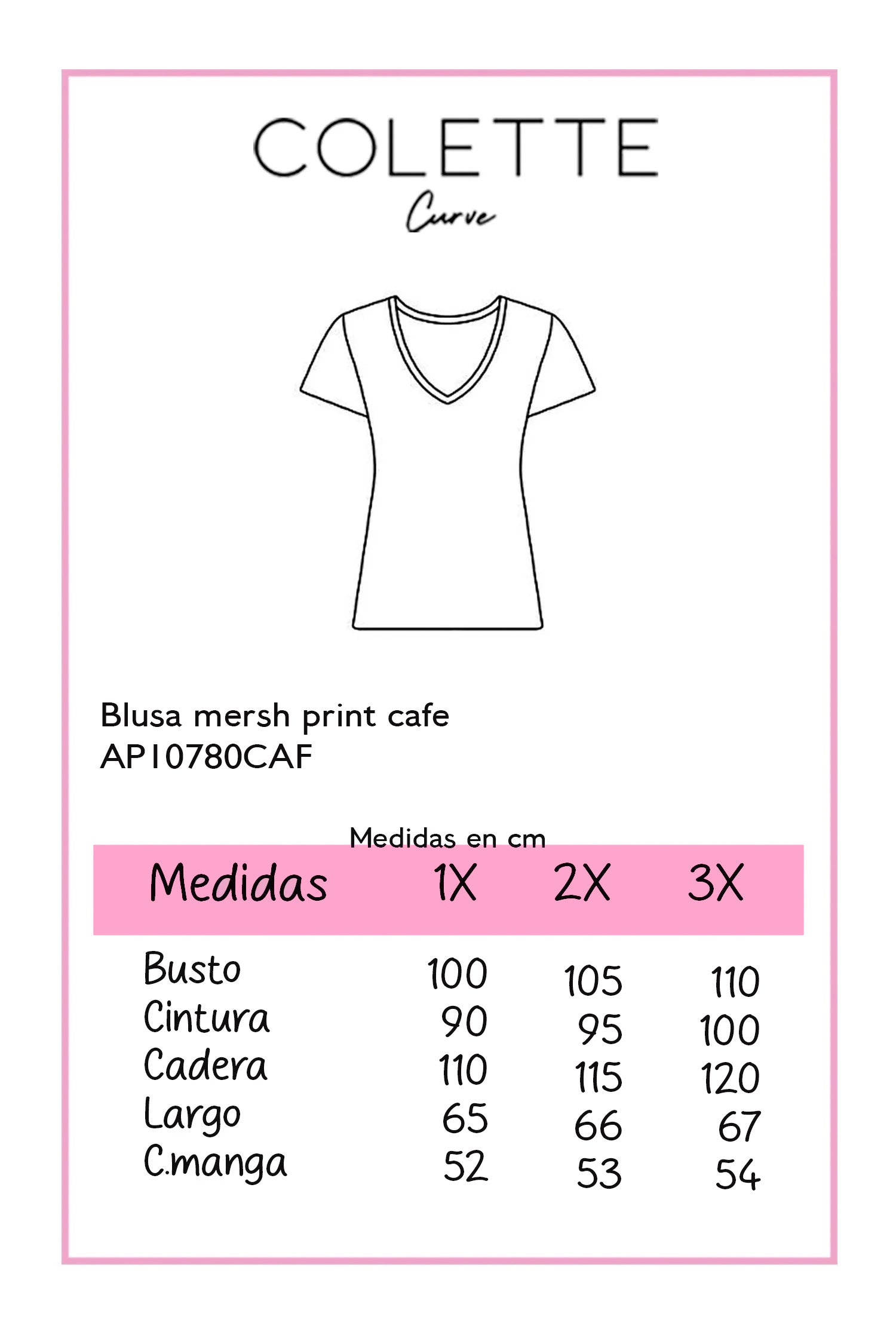 Blusa mersh print cafe