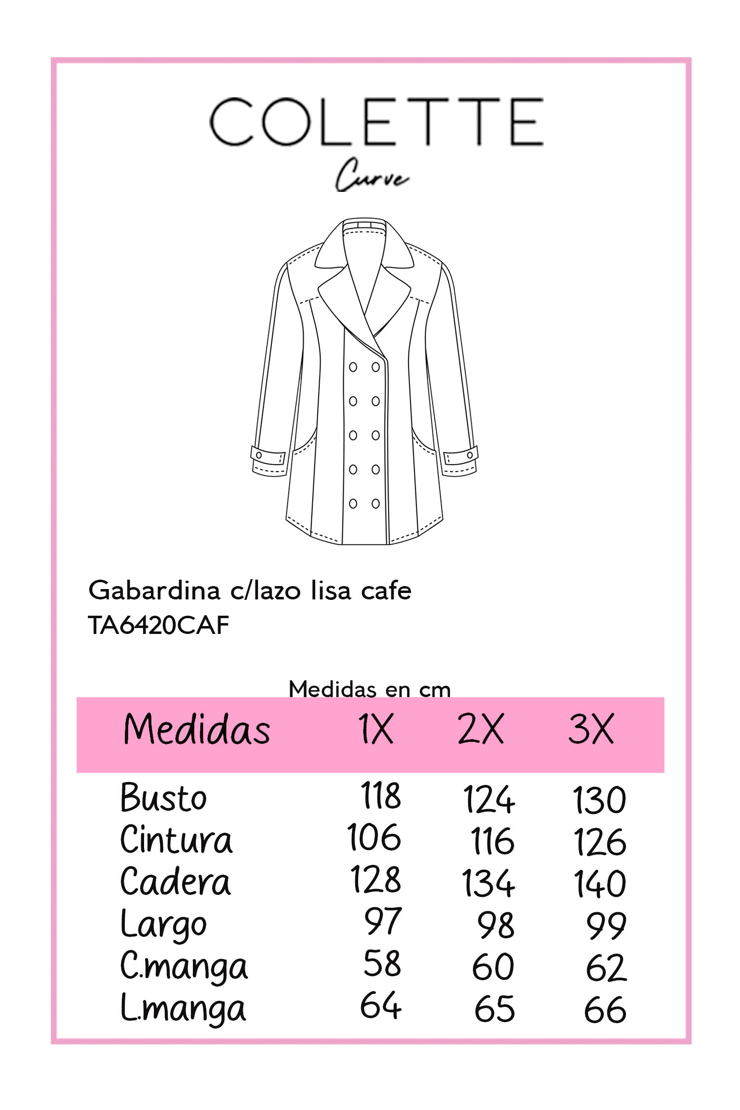 Gabardina c/lazo lisa cafe