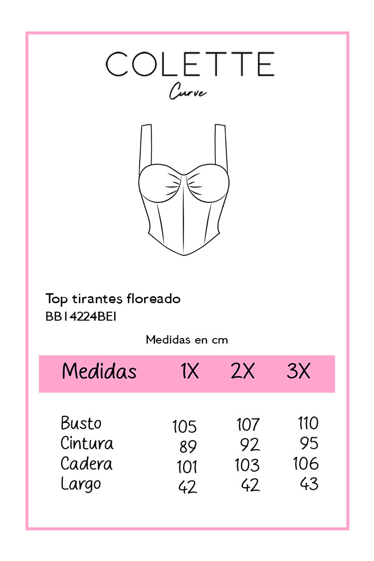 Top tirantes floreado